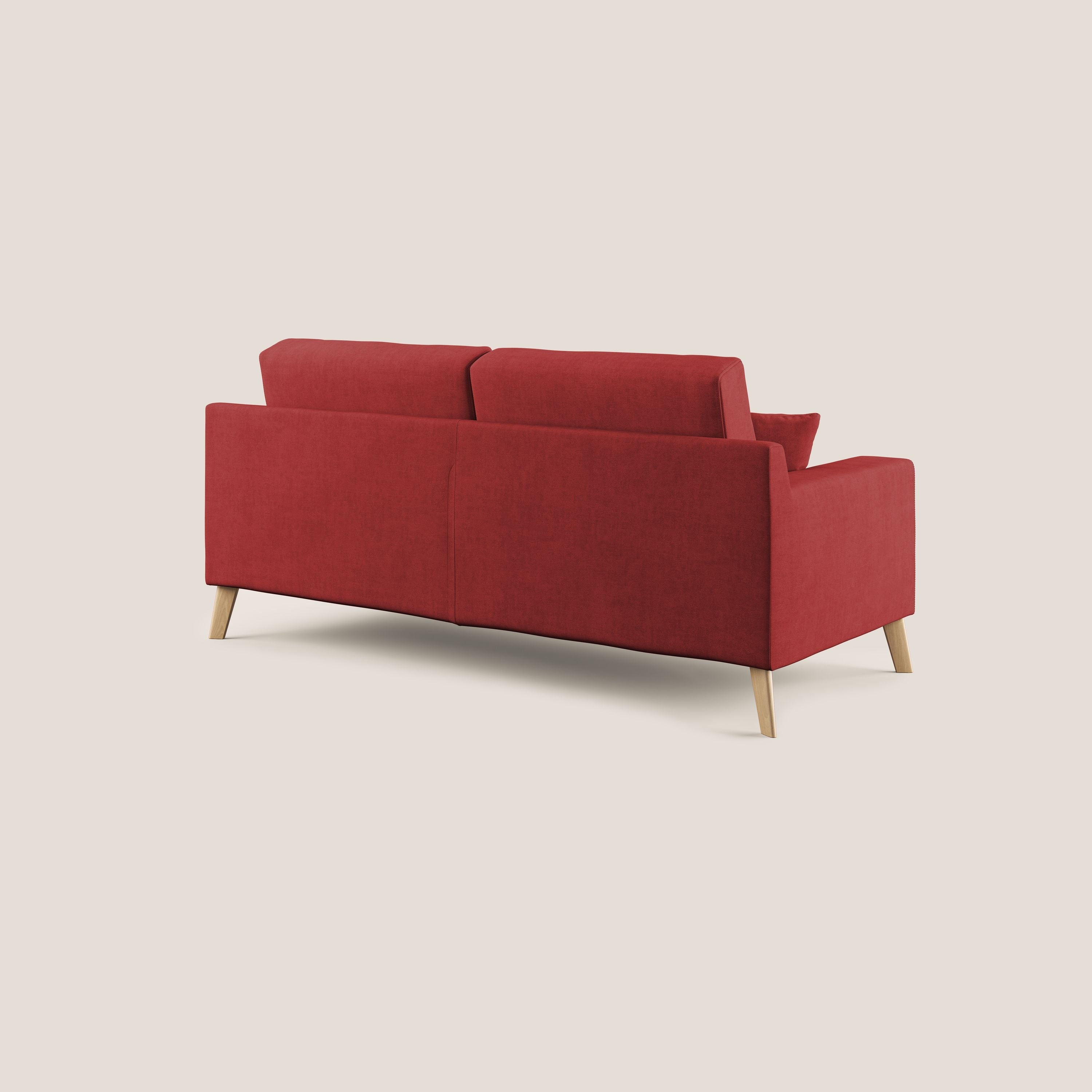 Danish divano moderno in tessuto morbido impermeabile T02 rosso - divani.store
