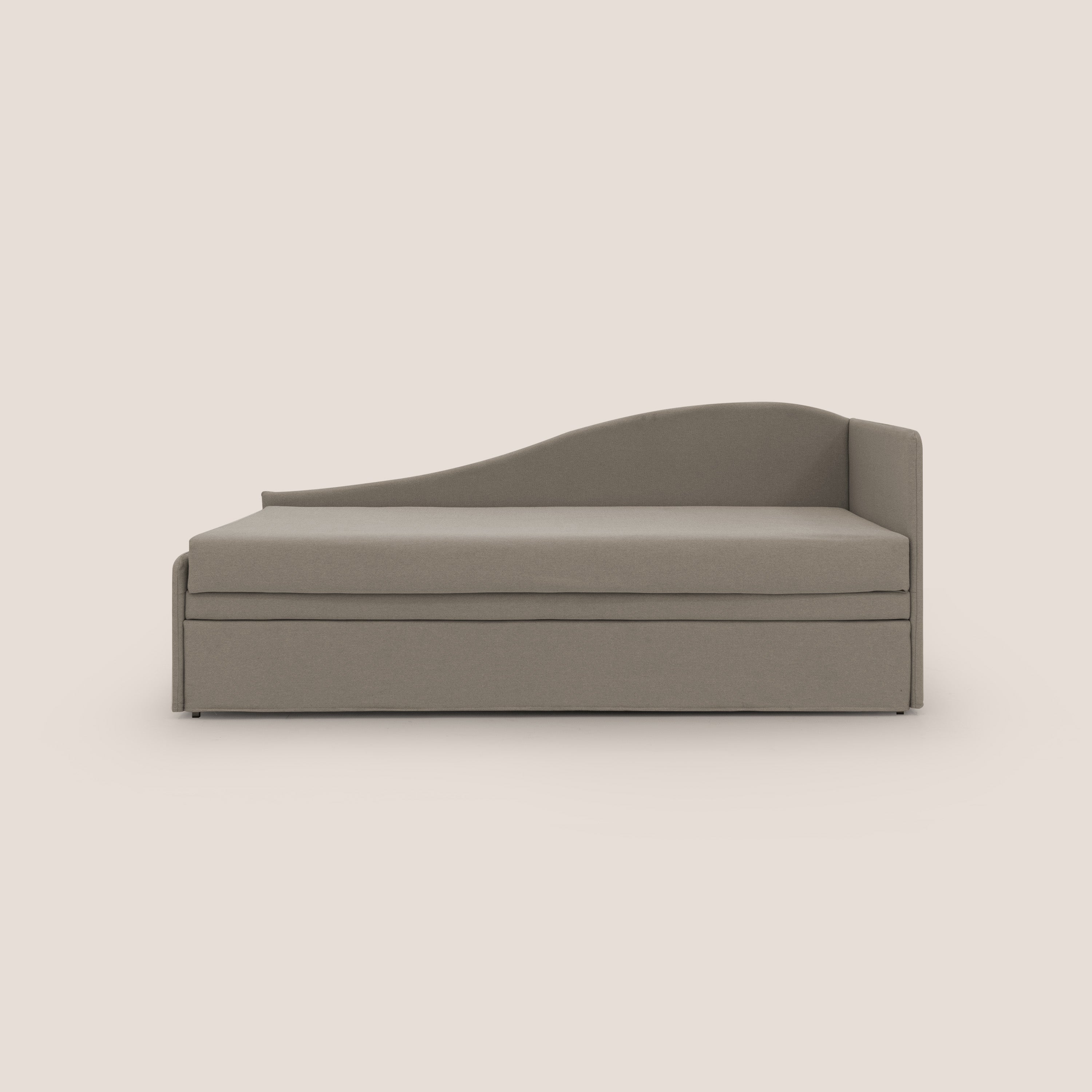 Nolo Divano duplex con doppio letto in tessuto simil cotone impermeabile T13 tortora - divani.store