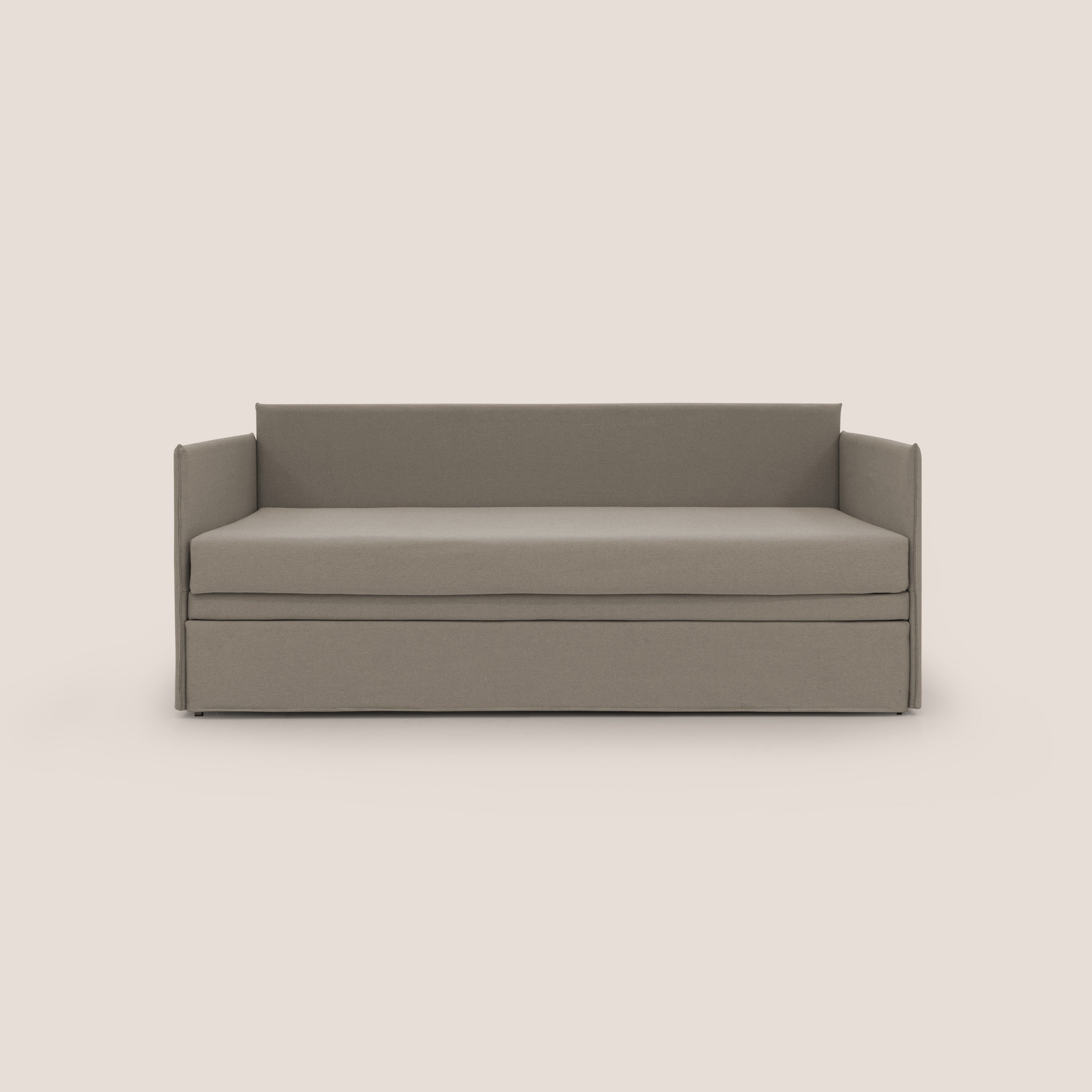 Brenta Divano duplex con doppio letto in tessuto simil cotone impermeabile T13 tortora - divani.store