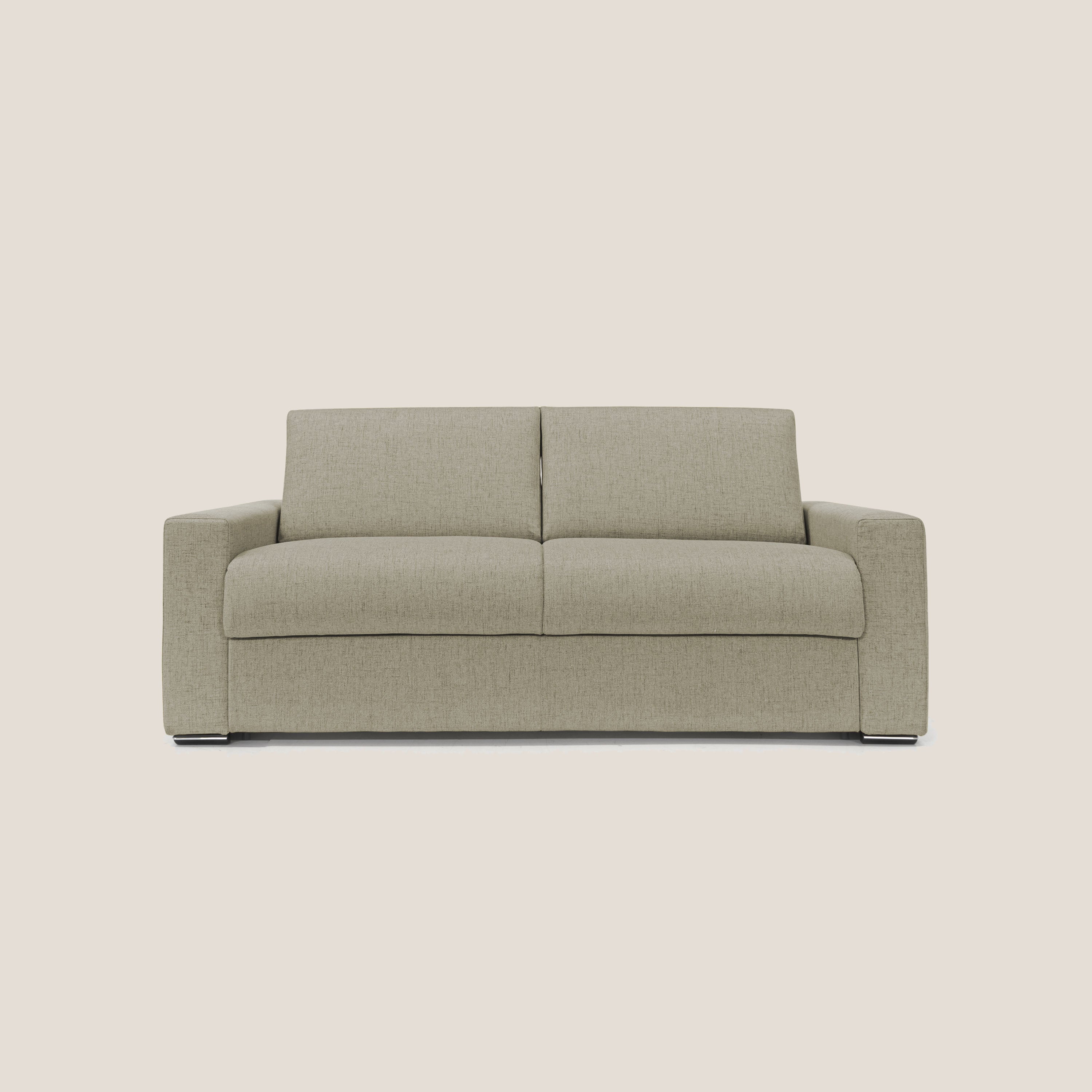 Nixon Divano letto matrimoniale con materasso 20 cm in tessuto impermeabile T03 marrone - divani.store