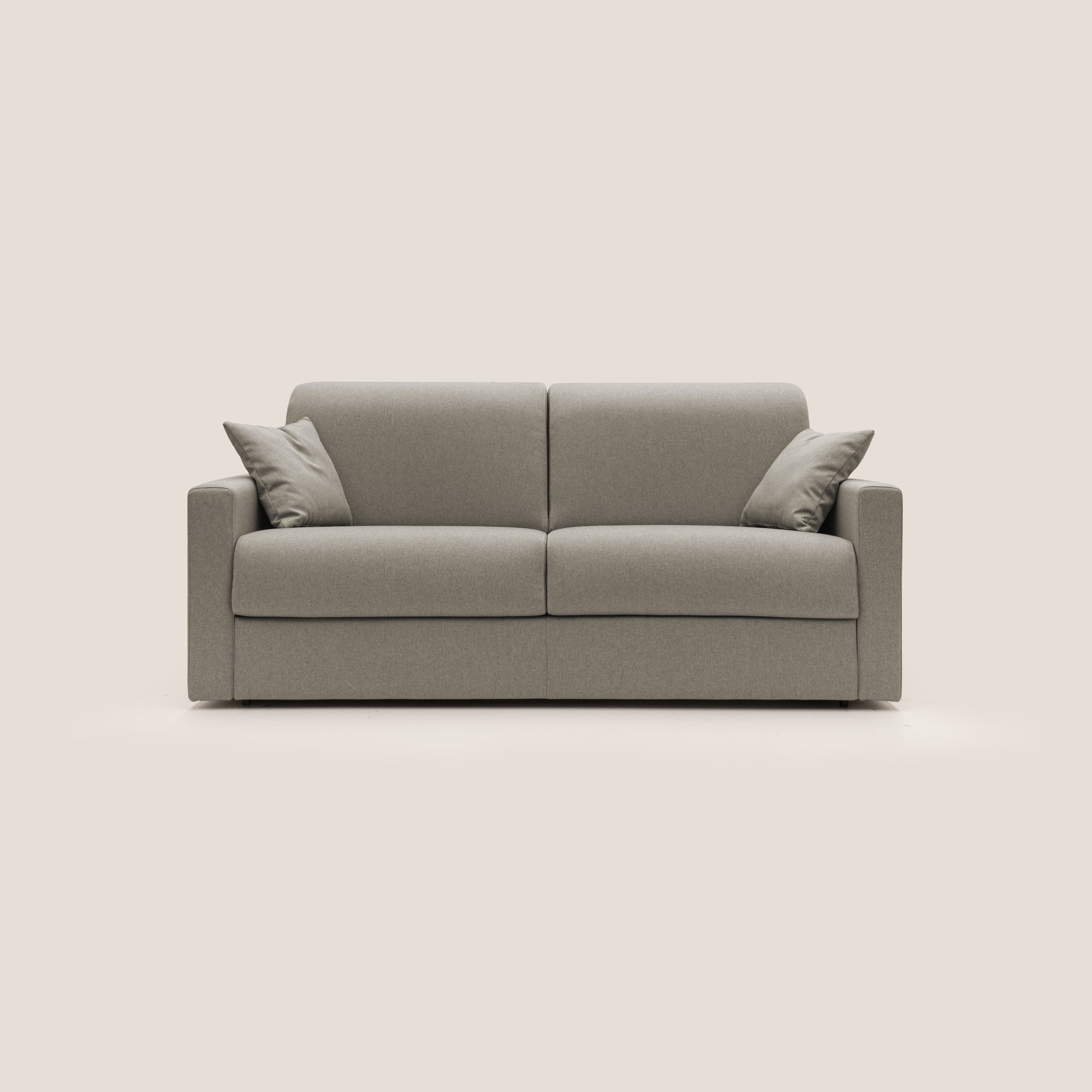 Chris Divano letto matrimoniale in tessuto impermeabile T13 tortora - divani.store