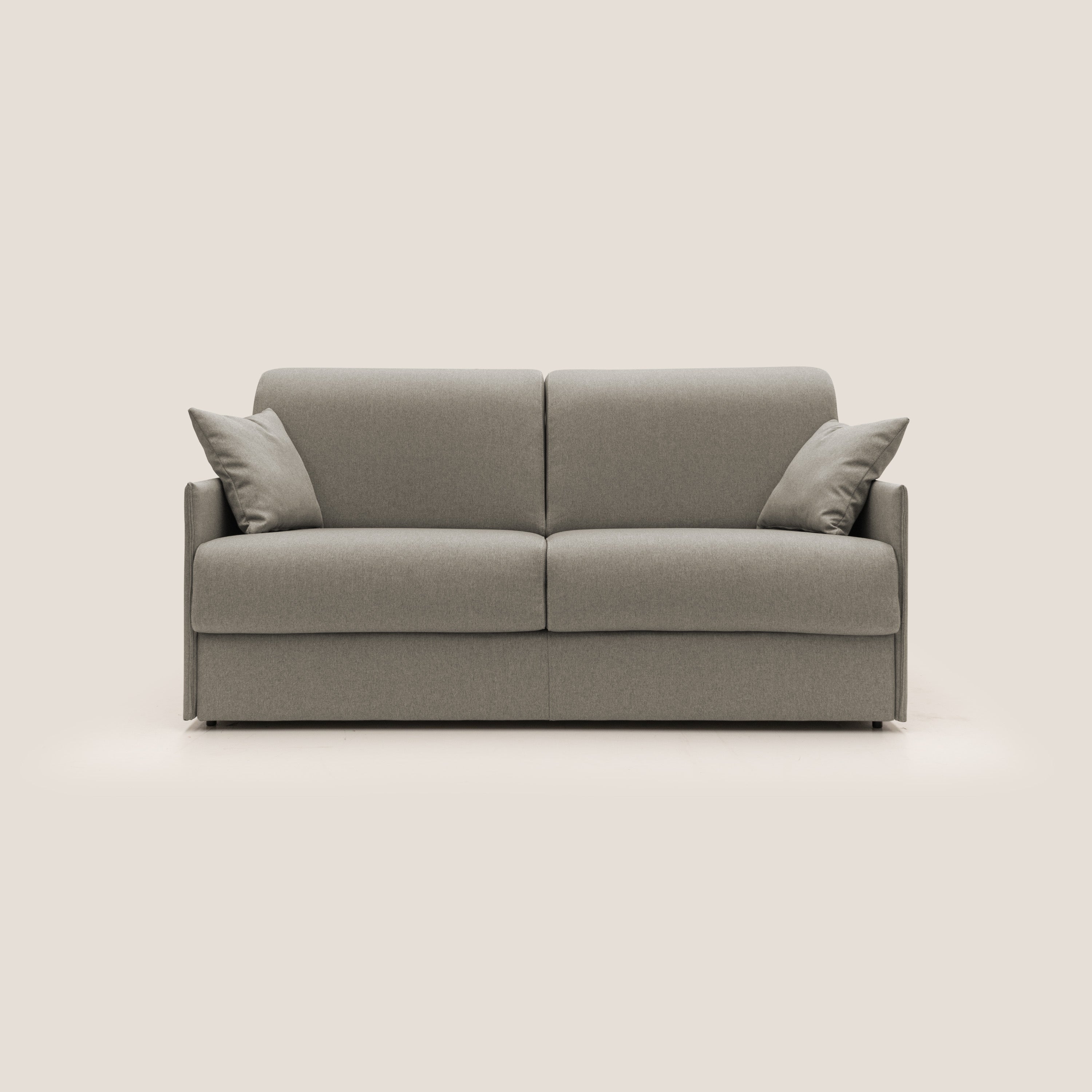 Evans Divano letto matrimoniale in tessuto impermeabile T13 tortora - divani.store
