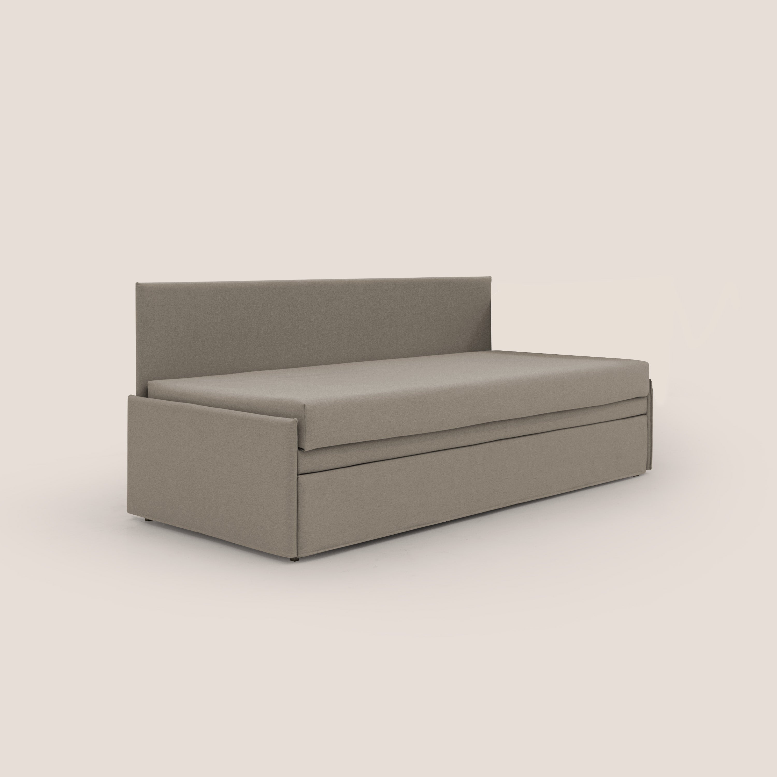 Naviglio Divano duplex con doppio letto in tessuto simil cotone impermeabile T13 tortora - divani.store