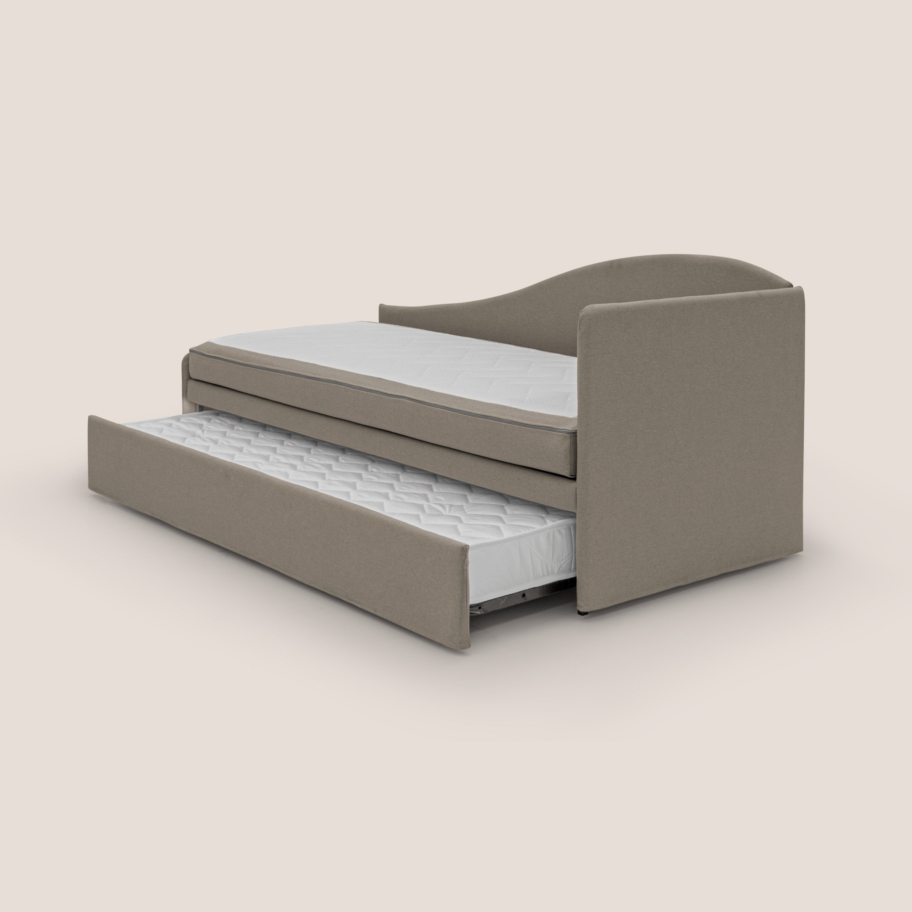 Nolo Divano duplex con doppio letto in tessuto simil cotone impermeabile T13 tortora - divani.store