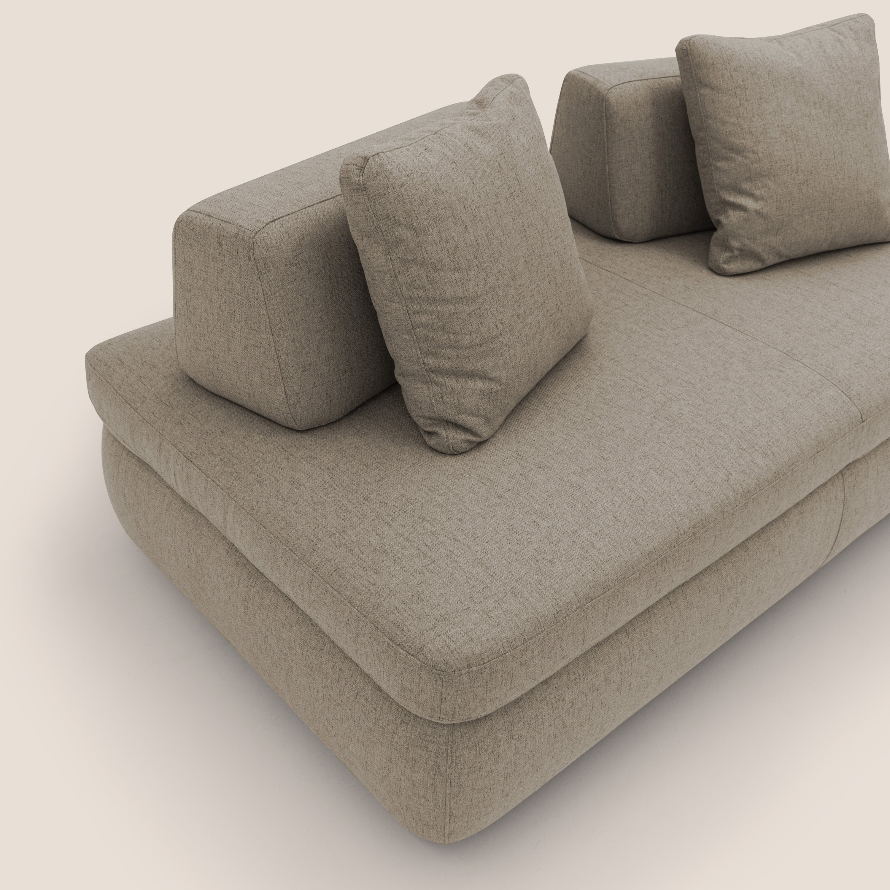 Gransasso Divano letto matrimoniale dal DESIGN innovativo in tessuto impermeabile T03 marrone - divani.store