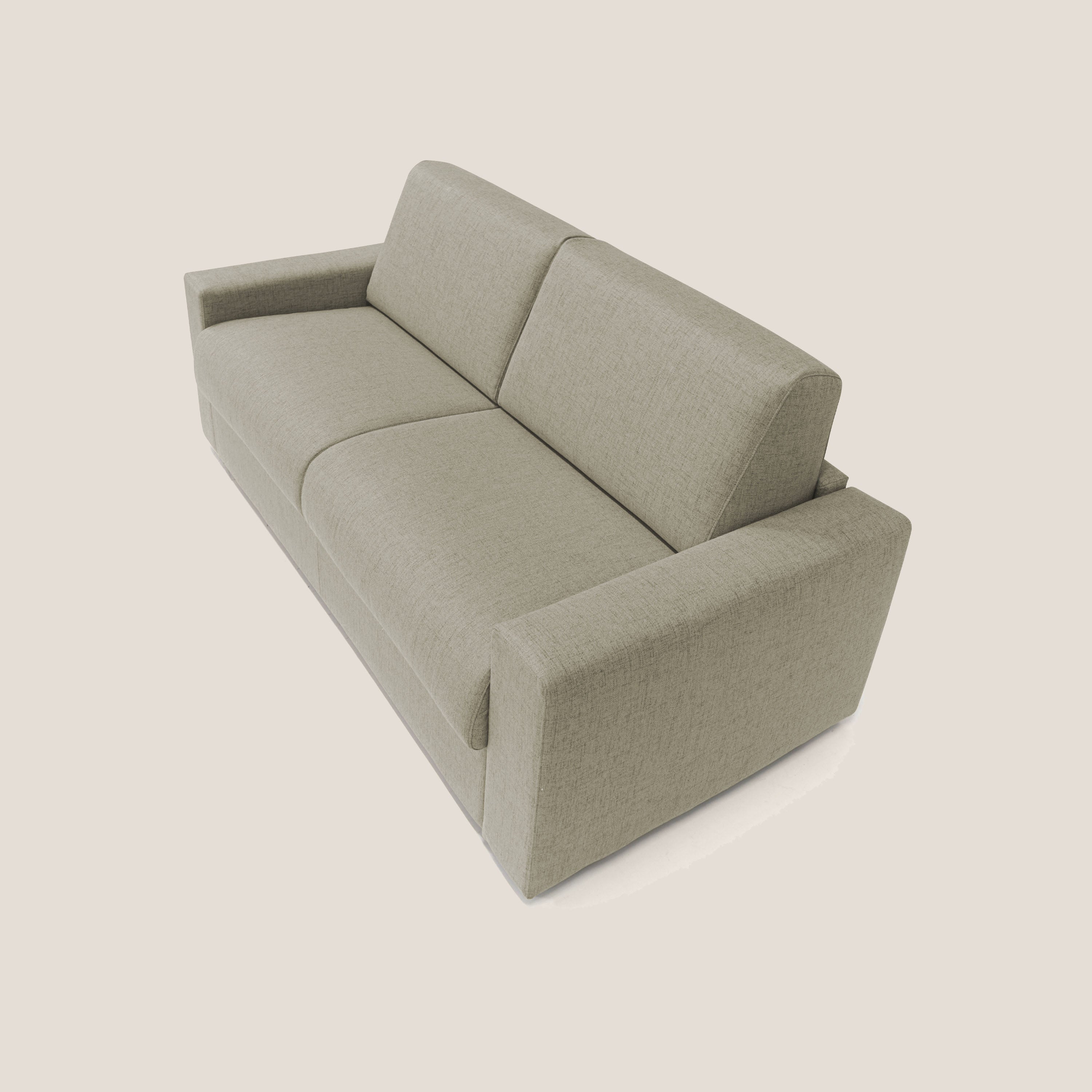 Nixon Divano letto matrimoniale con materasso 20 cm in tessuto impermeabile T03 marrone - divani.store