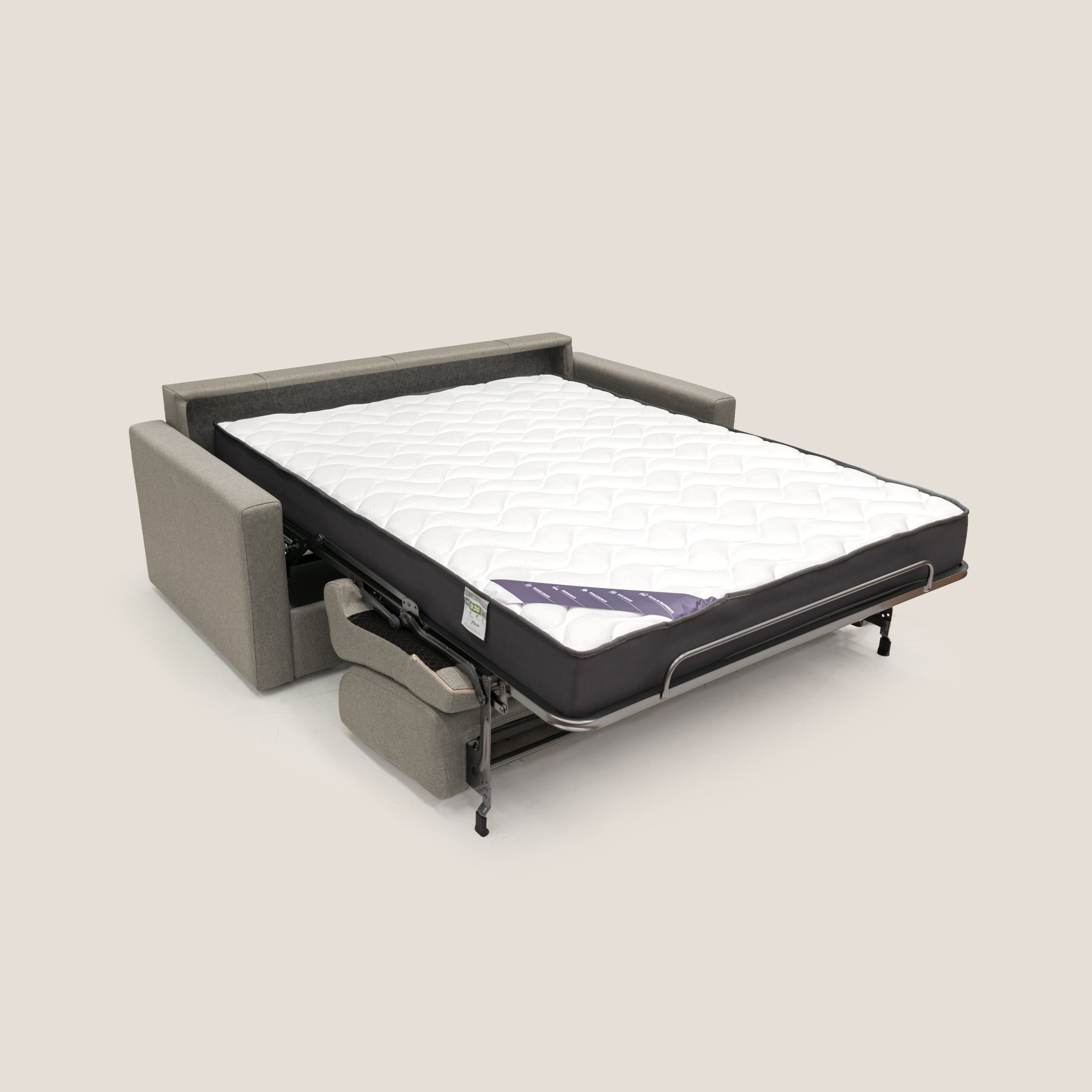 Chris Divano letto matrimoniale in tessuto impermeabile T13 tortora - divani.store