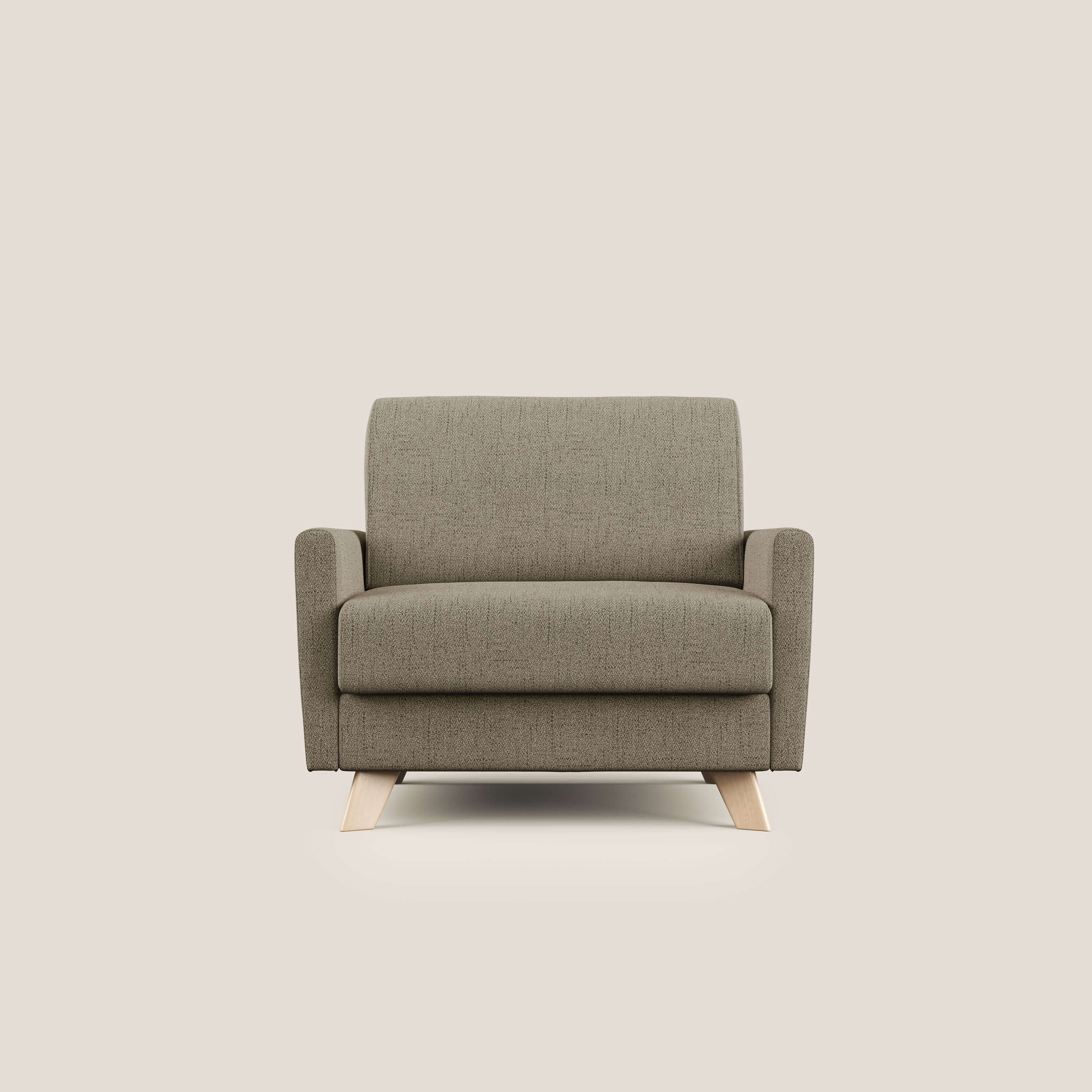 Edgar poltrona letto in tessuto felis impermeabile T03 marrone - divani.store