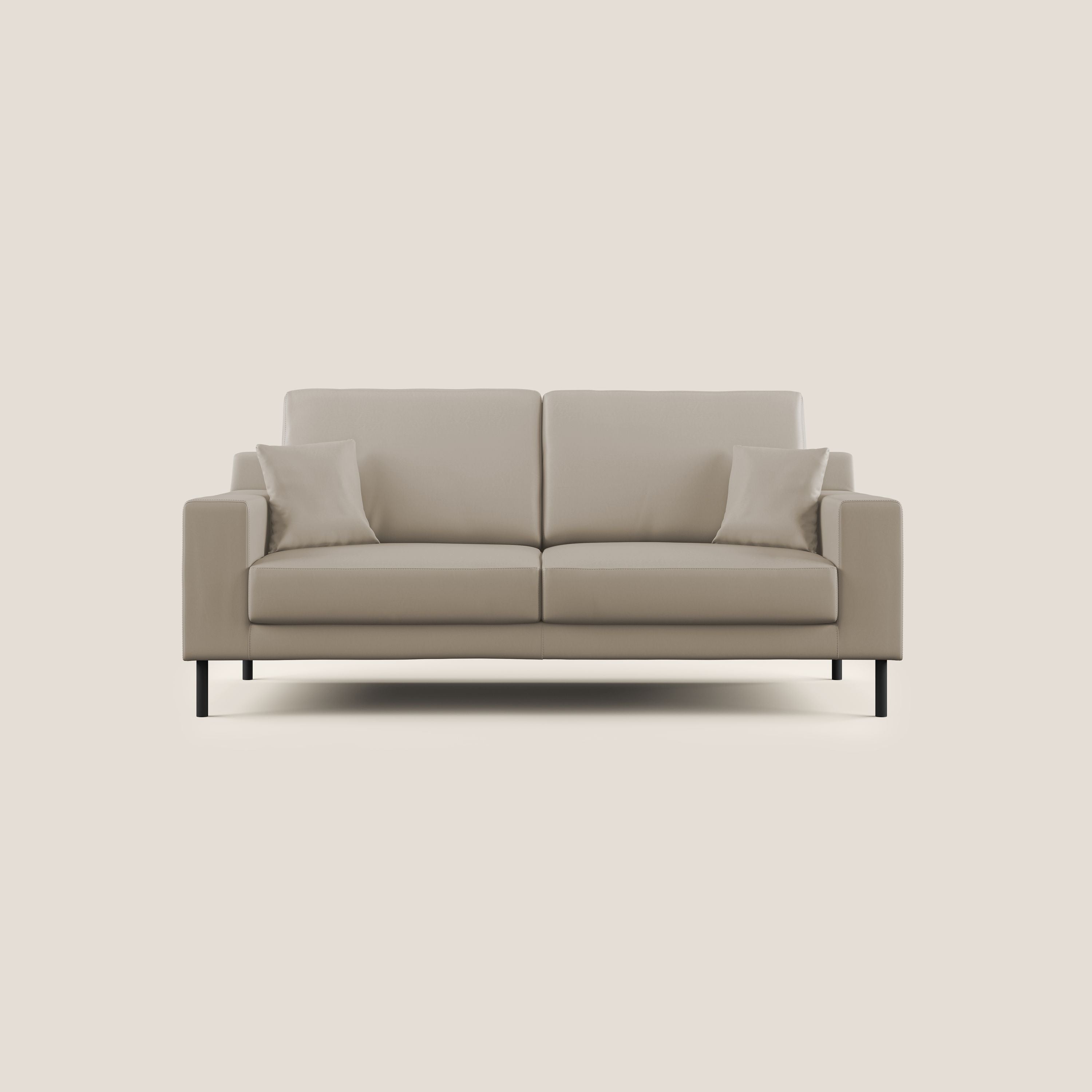 Uranio divano moderno lineare in Ecopelle impermeabile T04 beige - divani.store