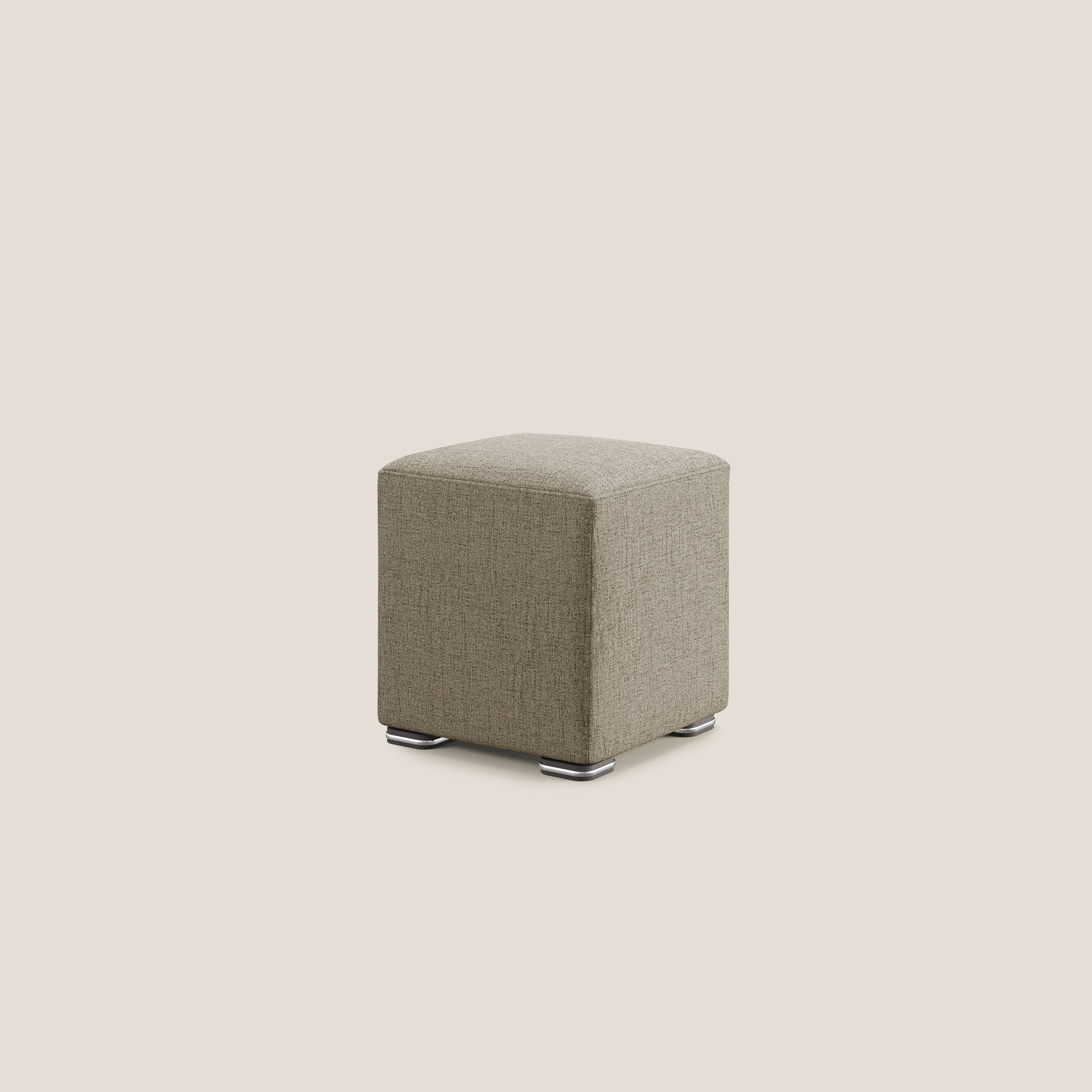 Cube pouf in tessuto morbido impermeabile T03 marrone - divani.store