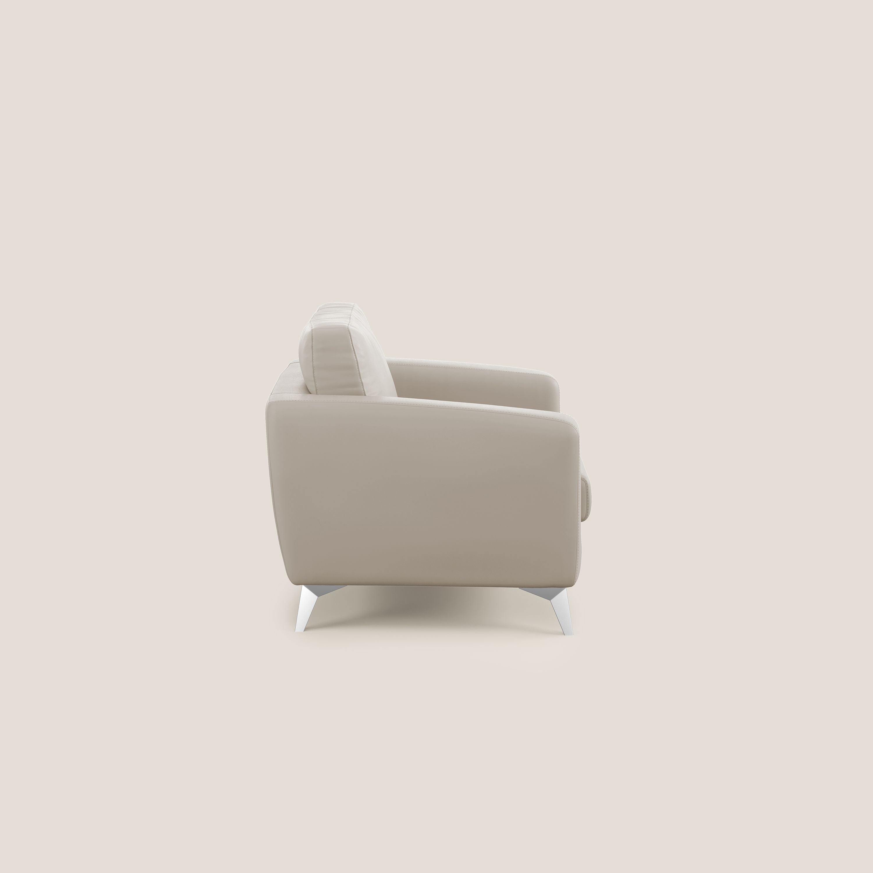 Orione Poltroncina in ecopelle moderna e impermeabile T04 beige - divani.store