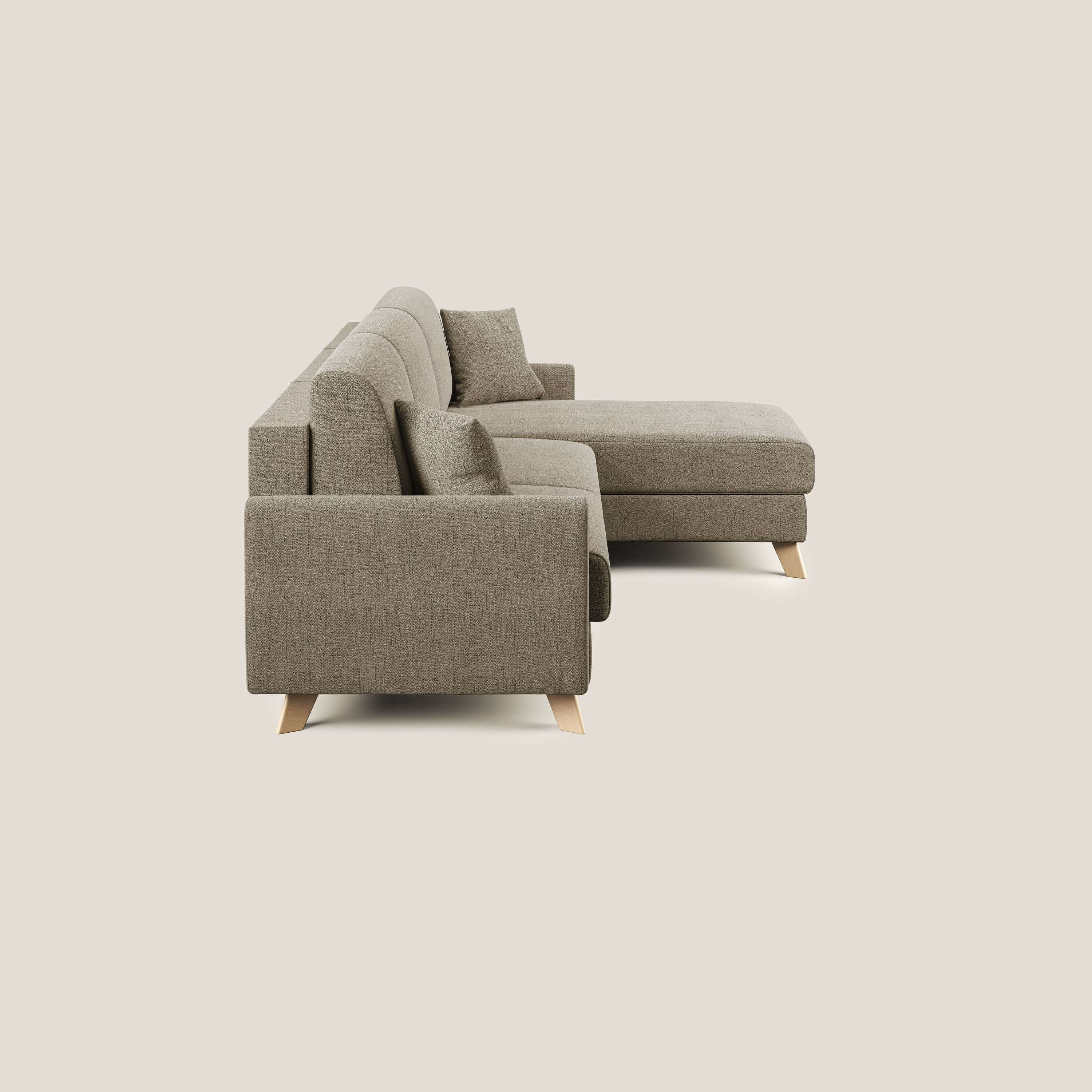 Edgar divano letto angolare in tessuto felis impermeabile T03 marrone - divani.store