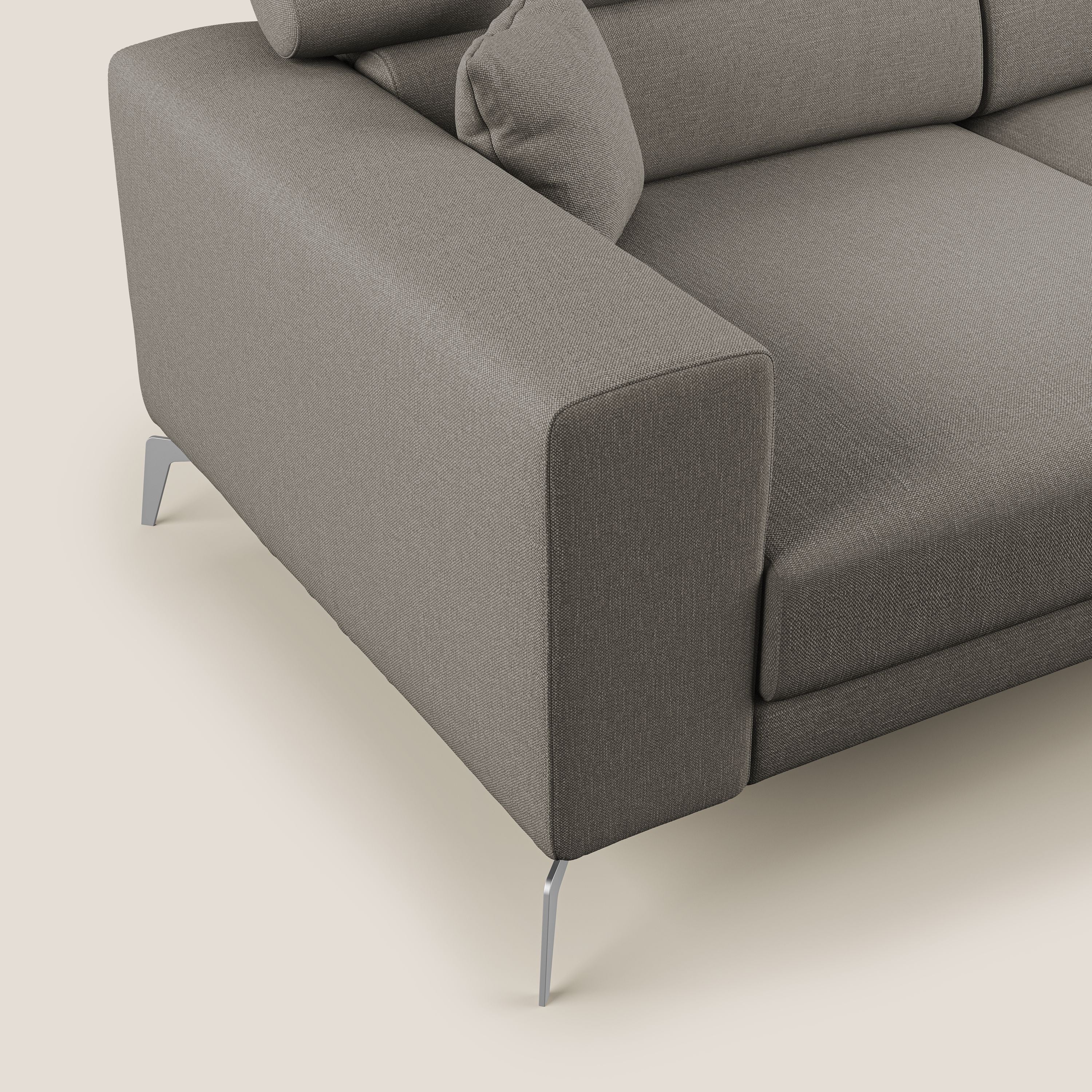 Blade Divano con poggiatesta reclinabili in tessuto impermeabile misto cotone T13 tortora - divani.store