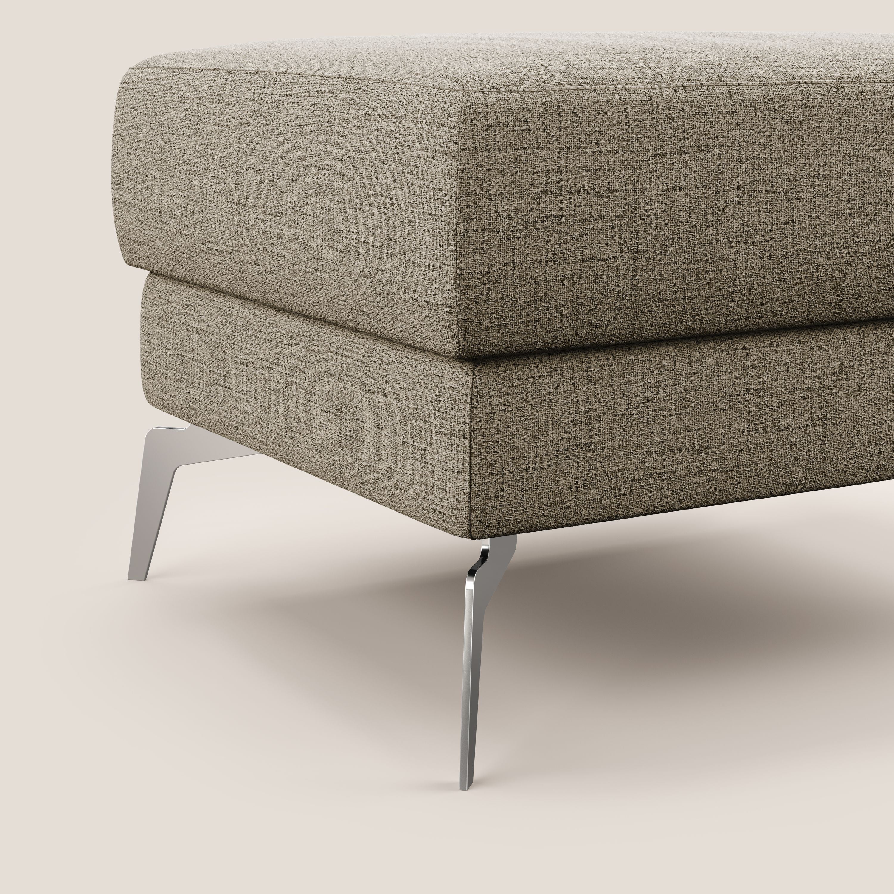 Star Pouf con piedini alti in tessuto impermeabile fiammato T03 marrone - divani.store