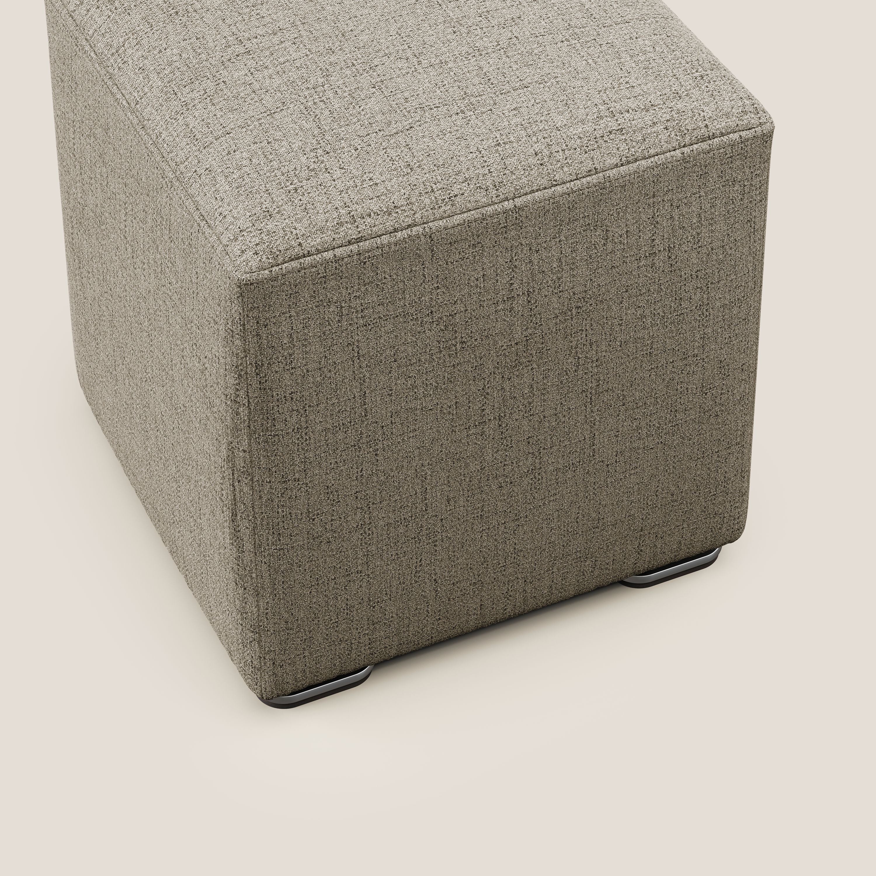 Cube pouf in tessuto morbido impermeabile T03 marrone - divani.store