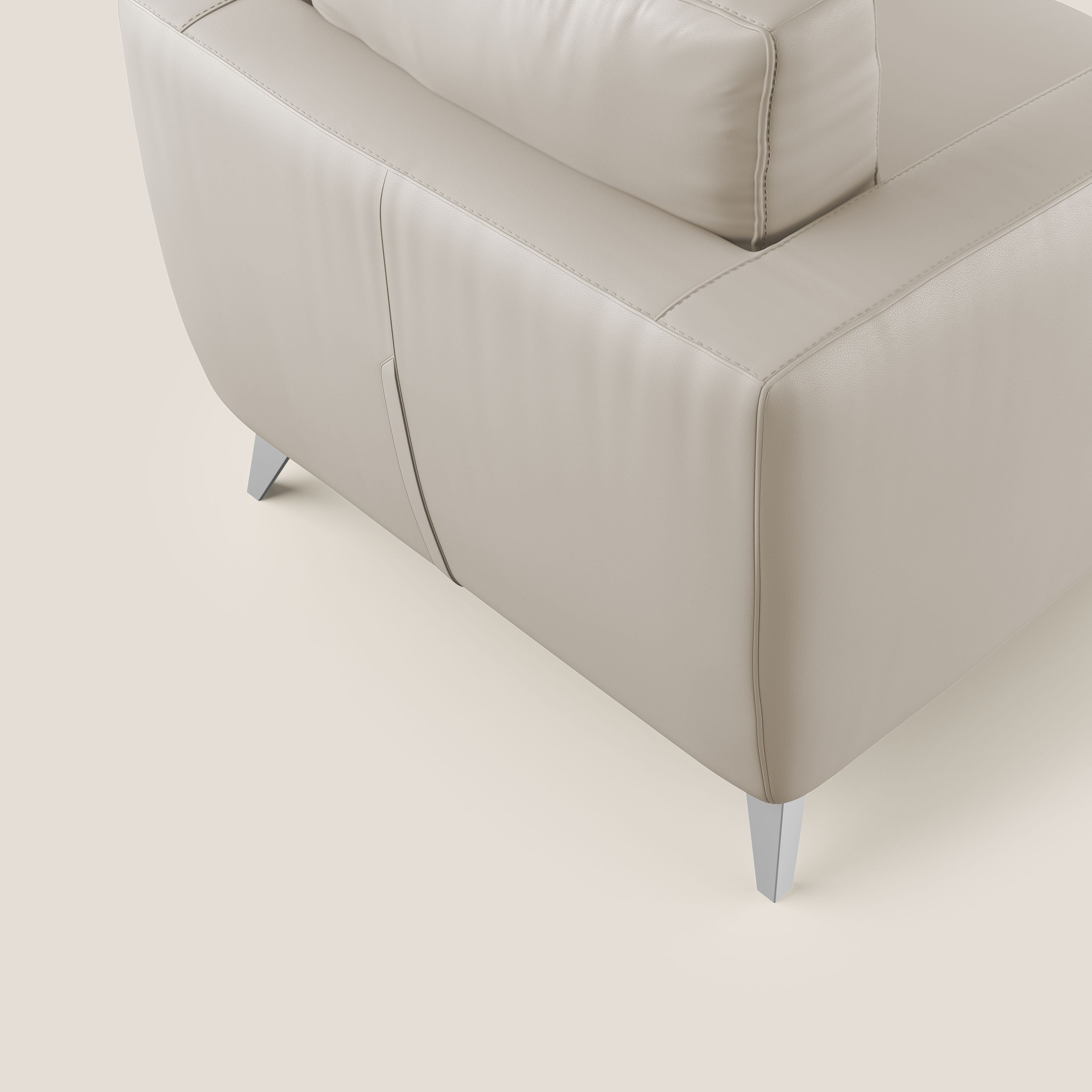 Orione Poltroncina in ecopelle moderna e impermeabile T04 beige - divani.store