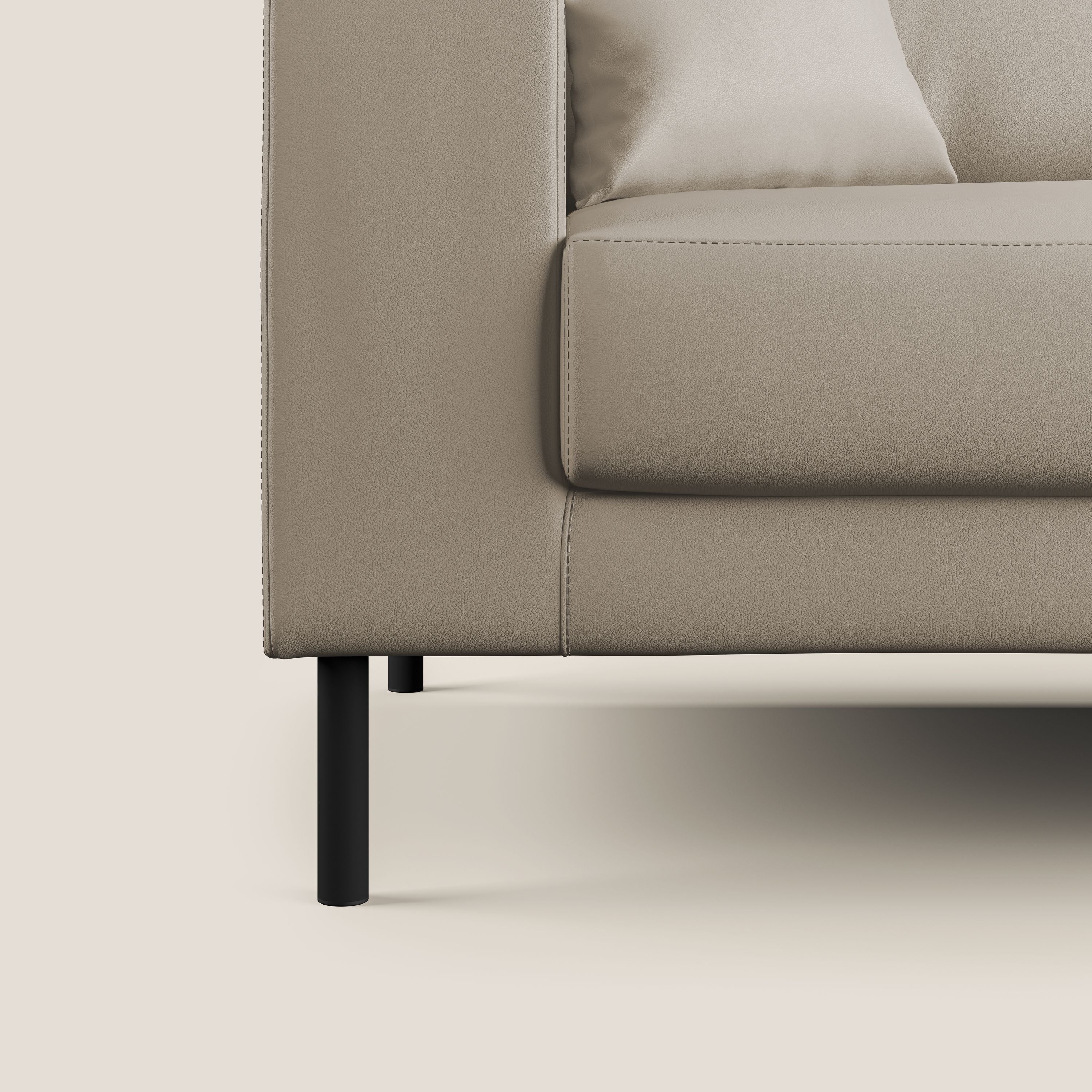 Uranio divano moderno lineare in Ecopelle impermeabile T04 beige - divani.store