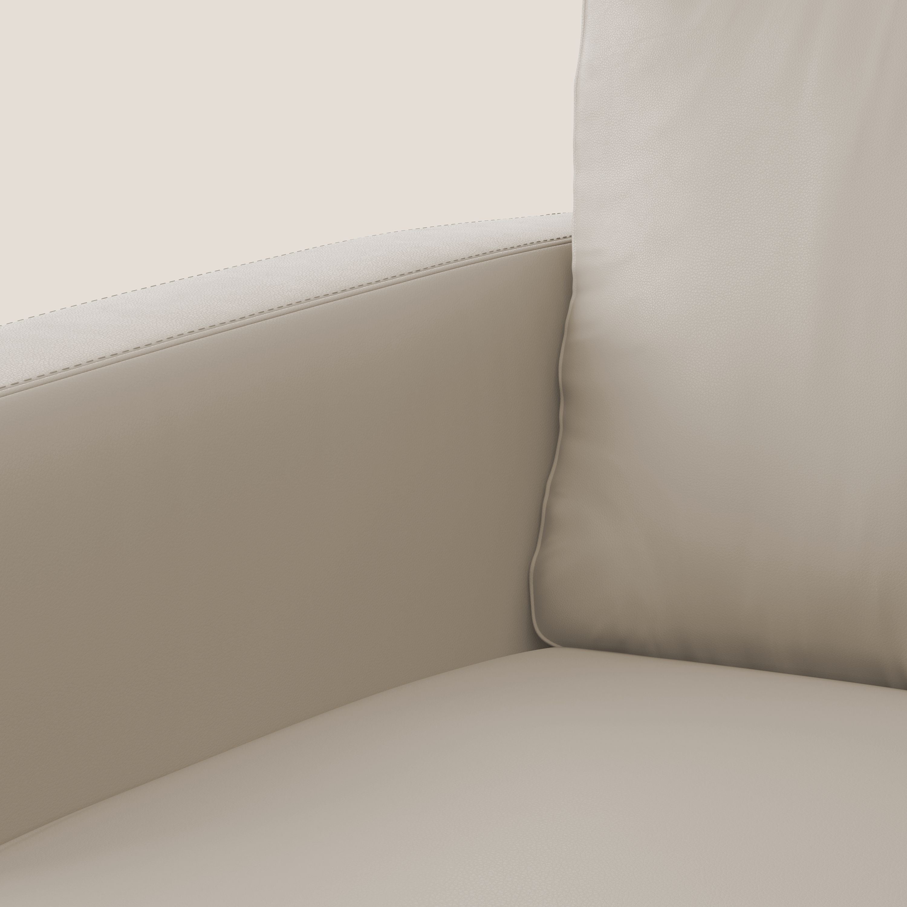 Orione Poltroncina in ecopelle moderna e impermeabile T04 beige - divani.store