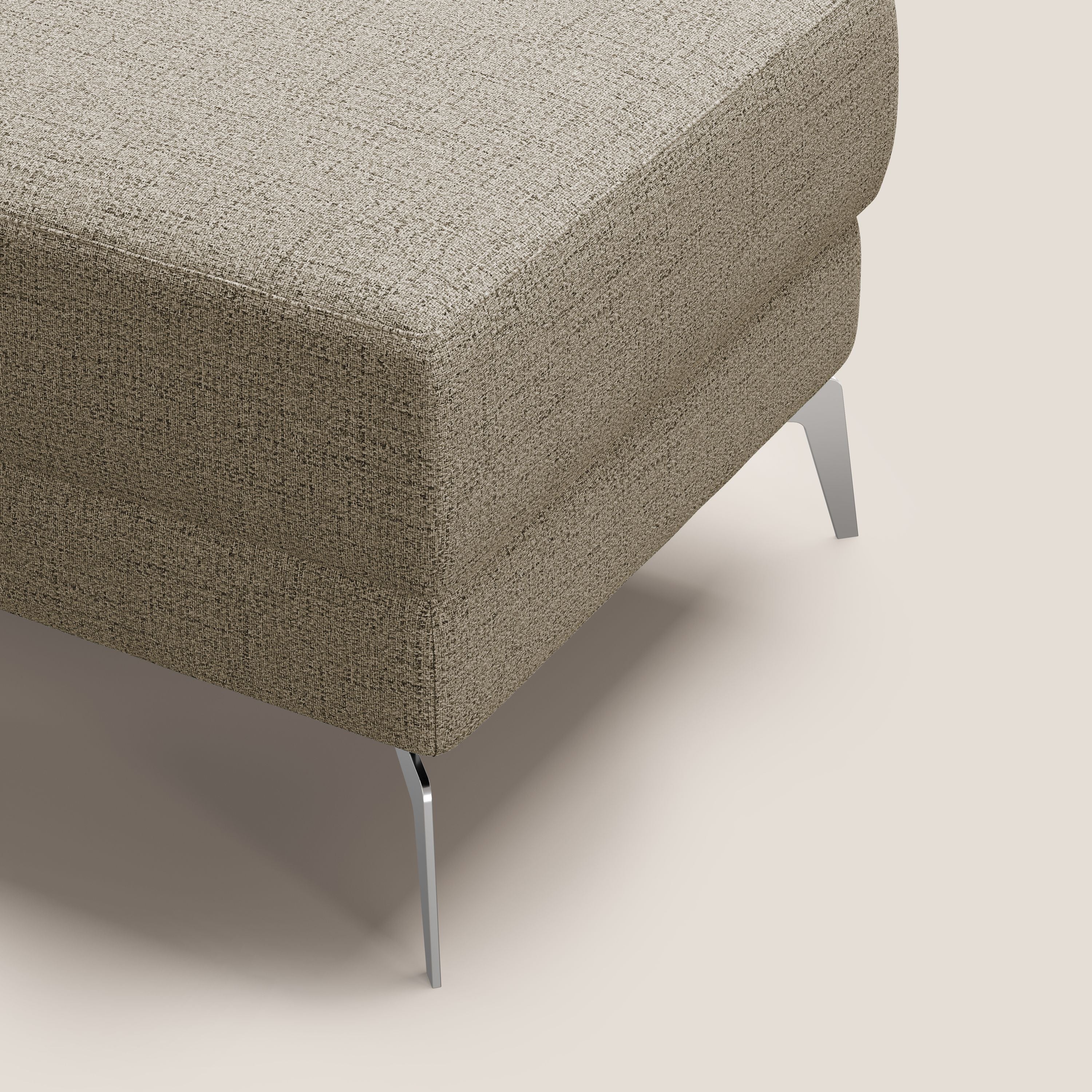 Star Pouf con piedini alti in tessuto impermeabile fiammato T03 marrone - divani.store