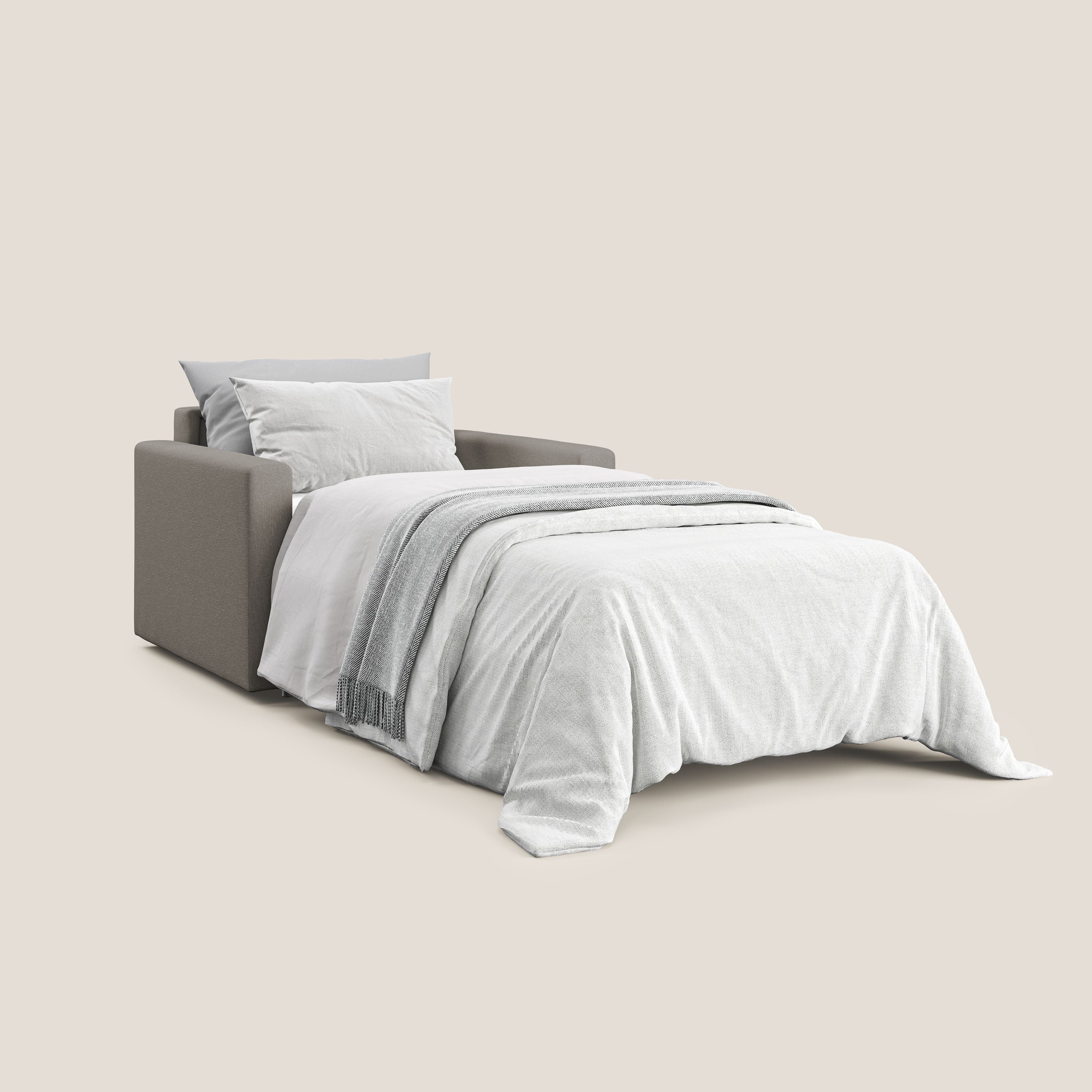 Chris poltrona letto in tessuto impermeabile T13 tortora - divani.store
