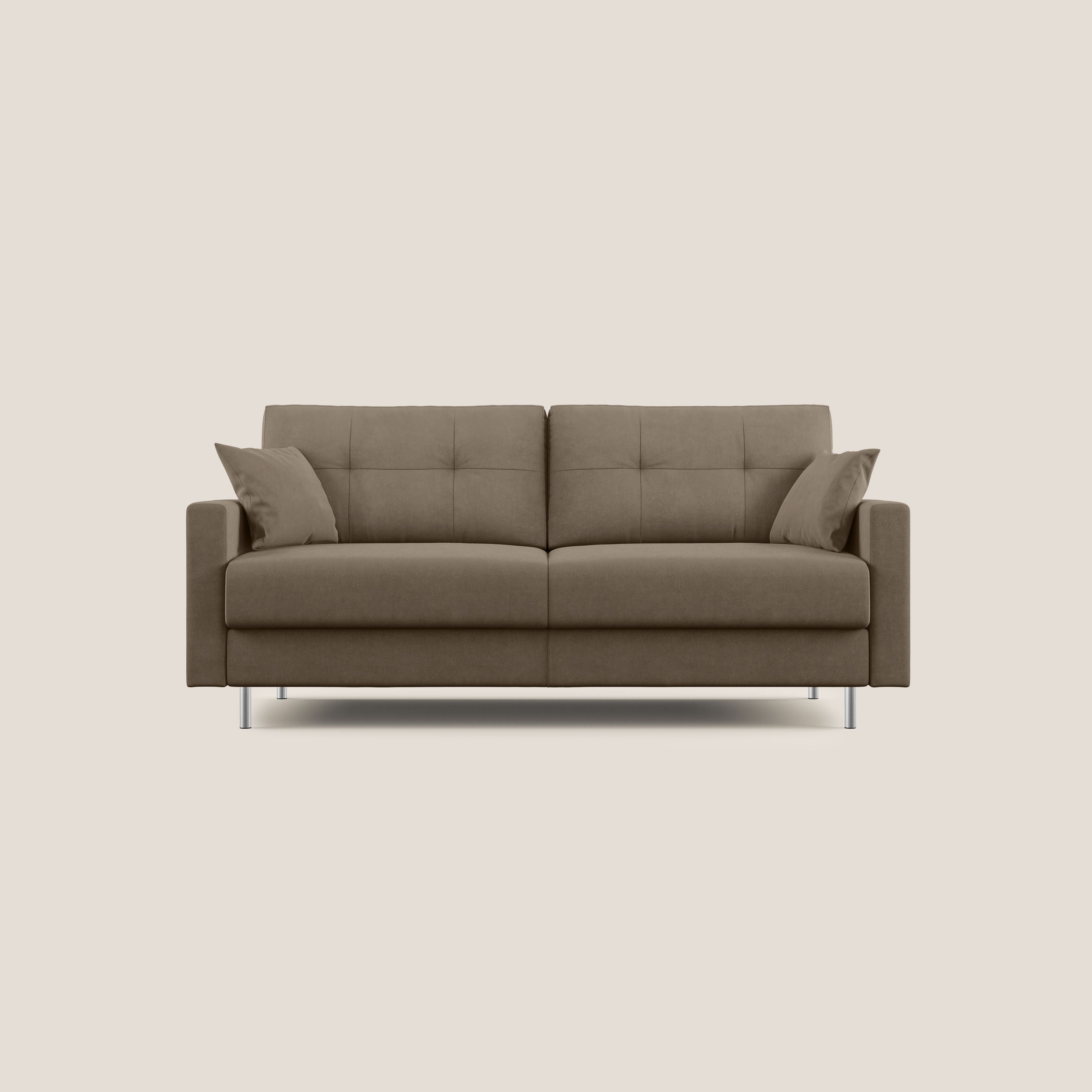 Megan divano letto matrimoniale in microfibra smacchiabile T11 marrone - divani.store