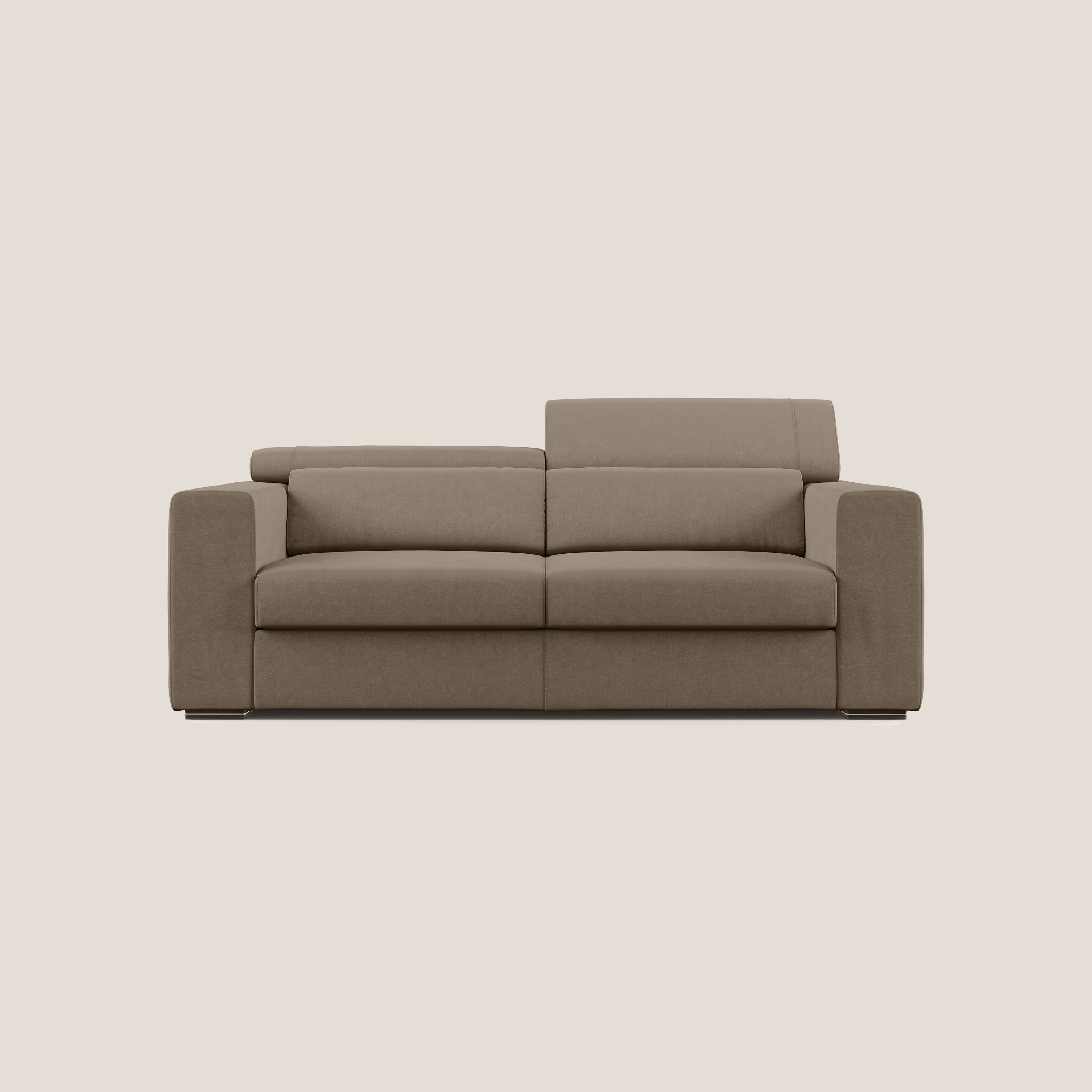 Vegas divano con poggiatesta reclinabili in microfibra smacchiabile T11 marrone - divani.store
