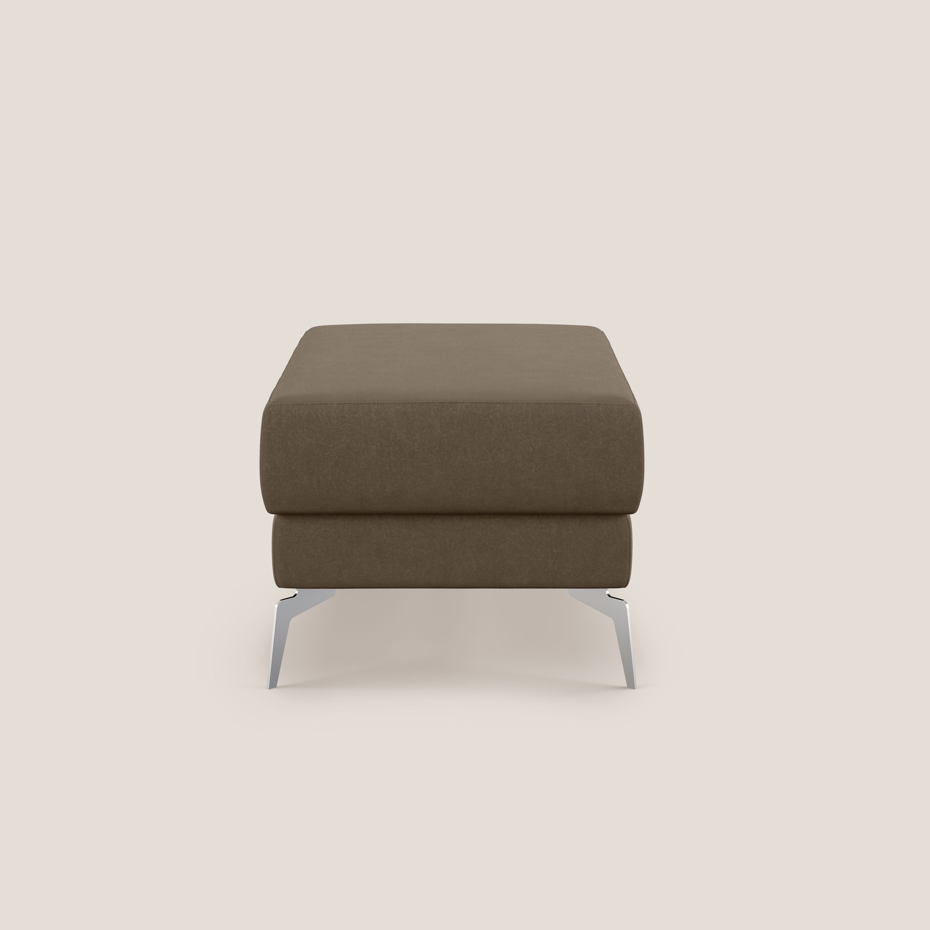 Star Pouf con piedini alti in microfibra impermeabile T11 marrone - divani.store