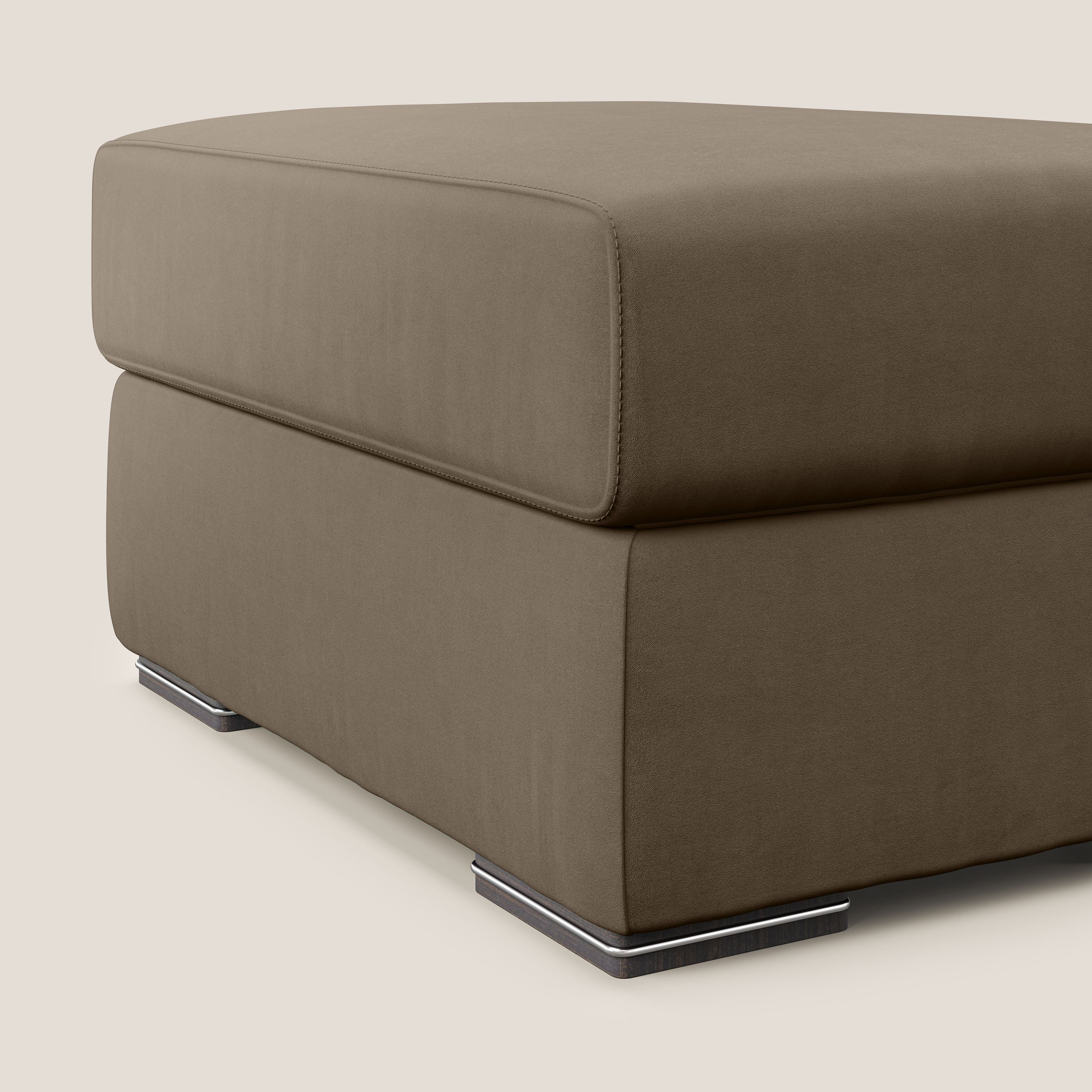 Sun pouf apribile contenitore in microfibra smacchiabile T11 marrone - divani.store