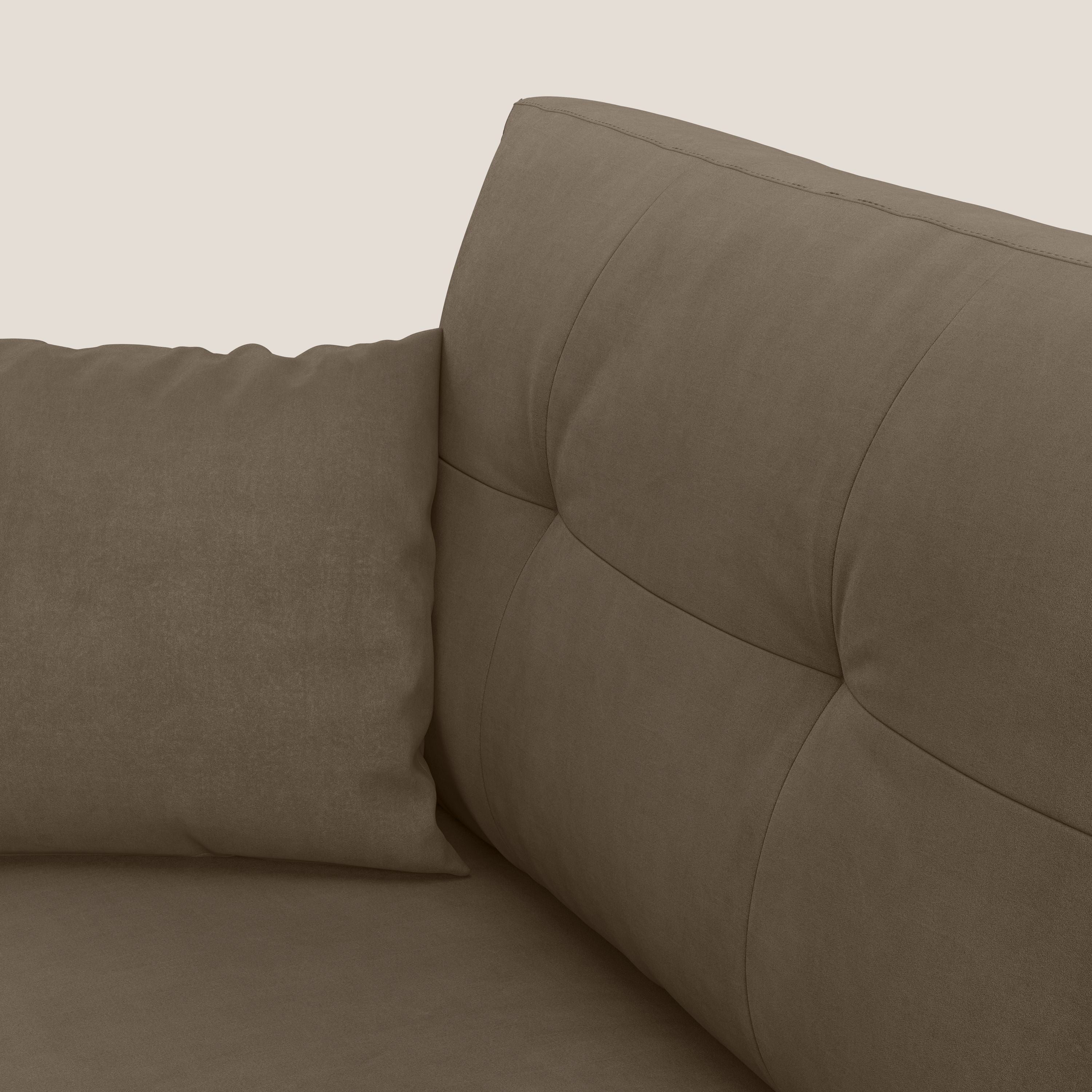 Megan divano letto angolare in microfibra smacchiabile T11 marrone - divani.store