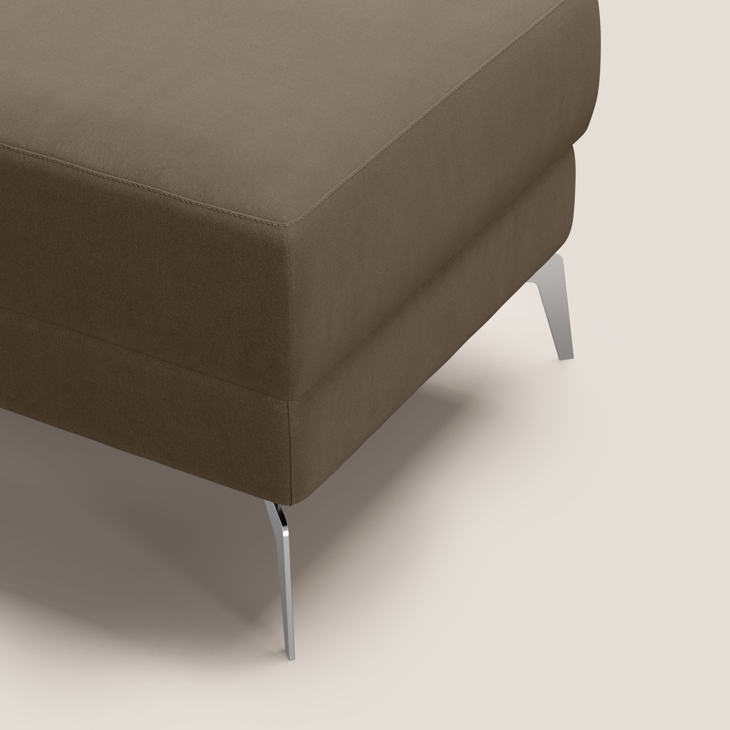 Star Pouf con piedini alti in microfibra impermeabile T11 marrone - divani.store