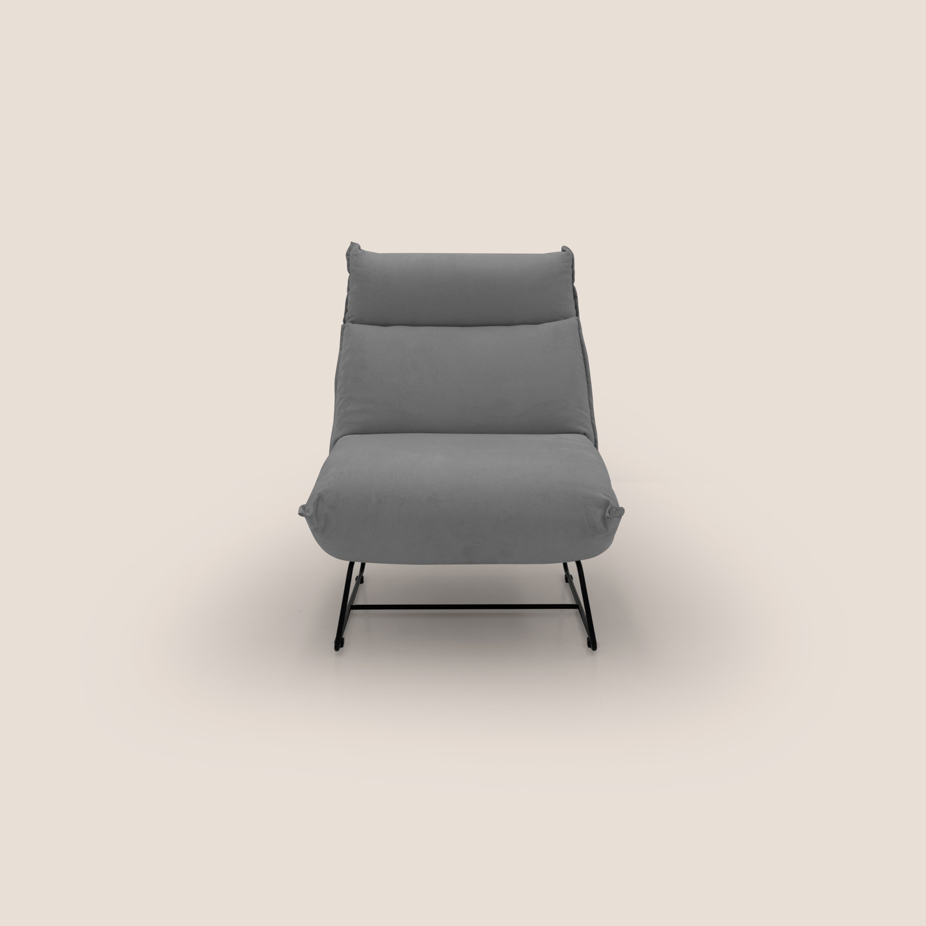 Tessa Poltroncina dal design moderno in morbida microfibra smacchiabile T11 grigio - divani.store