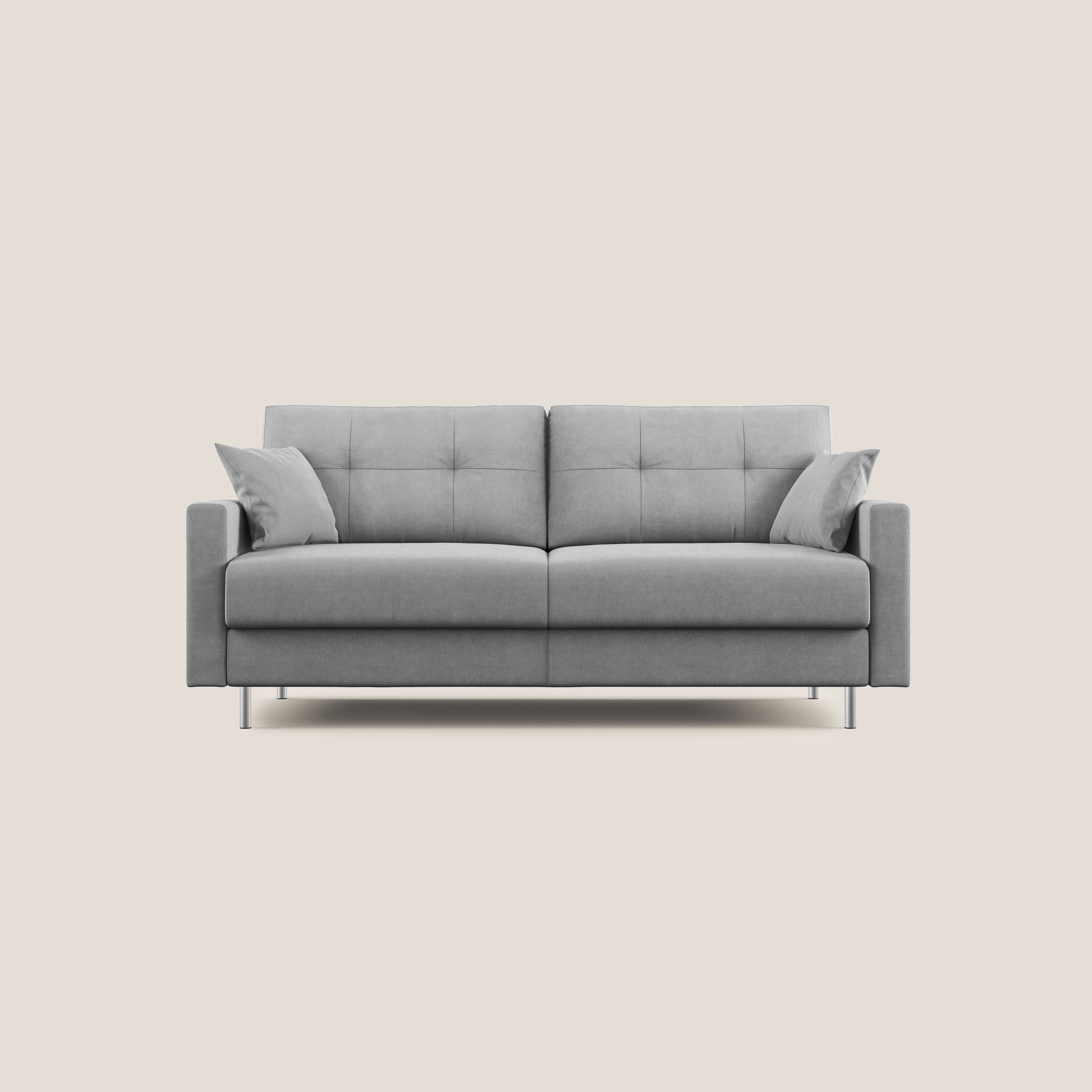 Megan divano letto matrimoniale in microfibra smacchiabile T11 grigio - divani.store