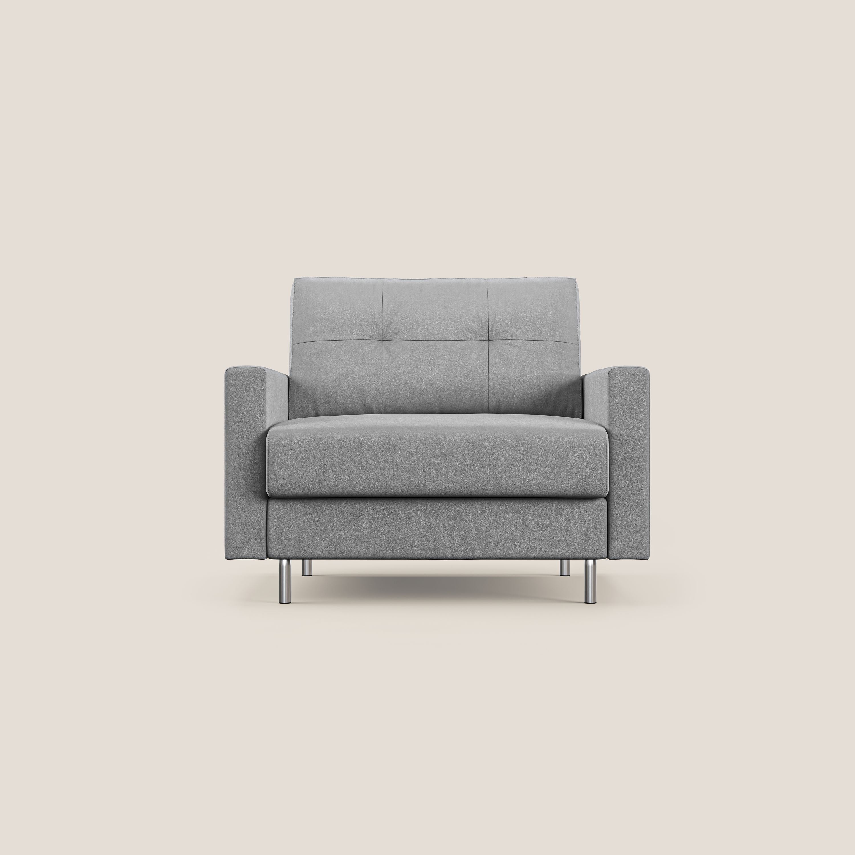 Megan poltrona letto in microfibra smacchiabile T11 grigio - divani.store