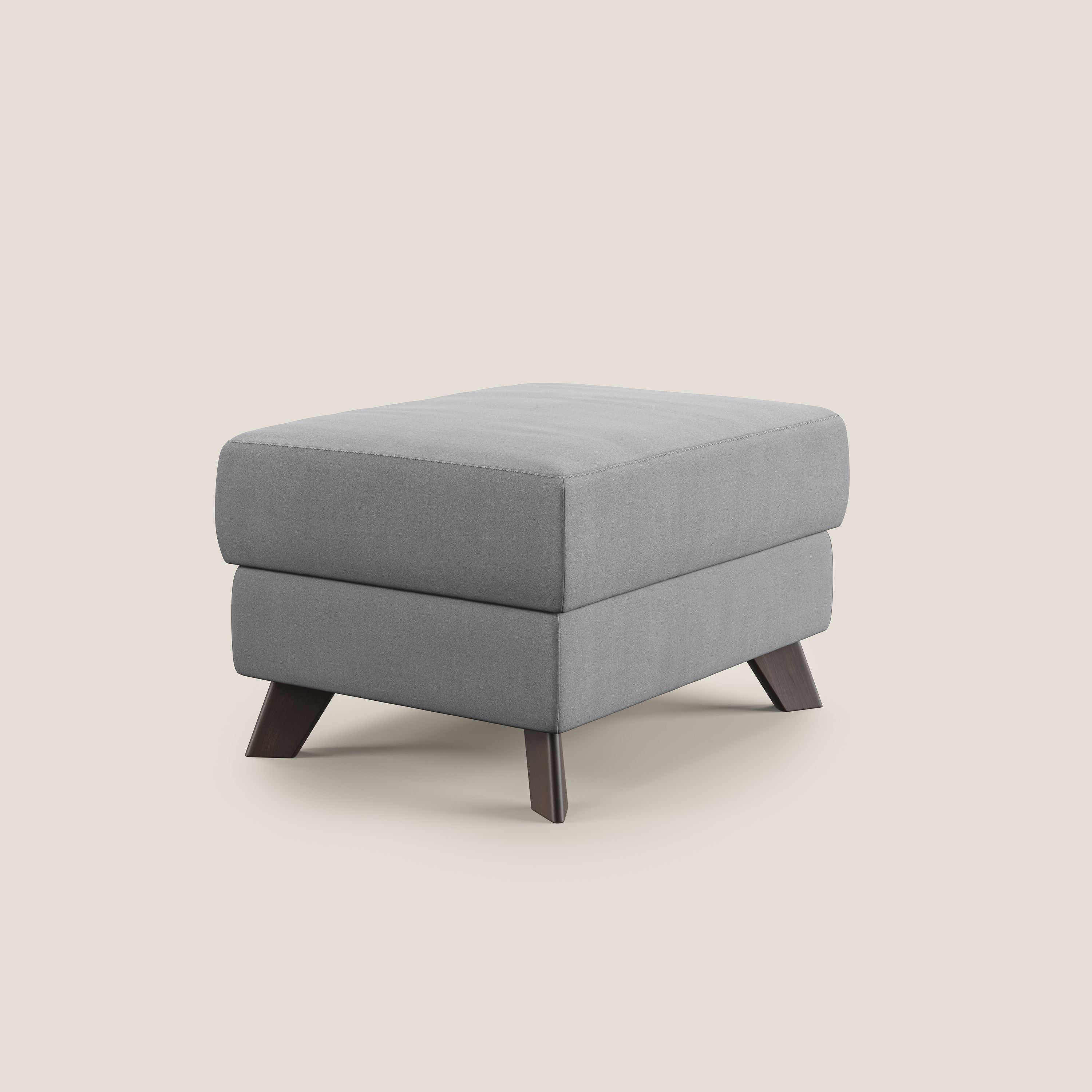 Moon Pouf contenitore e piedini alti in microfibra impermeabile T11 grigio - divani.store