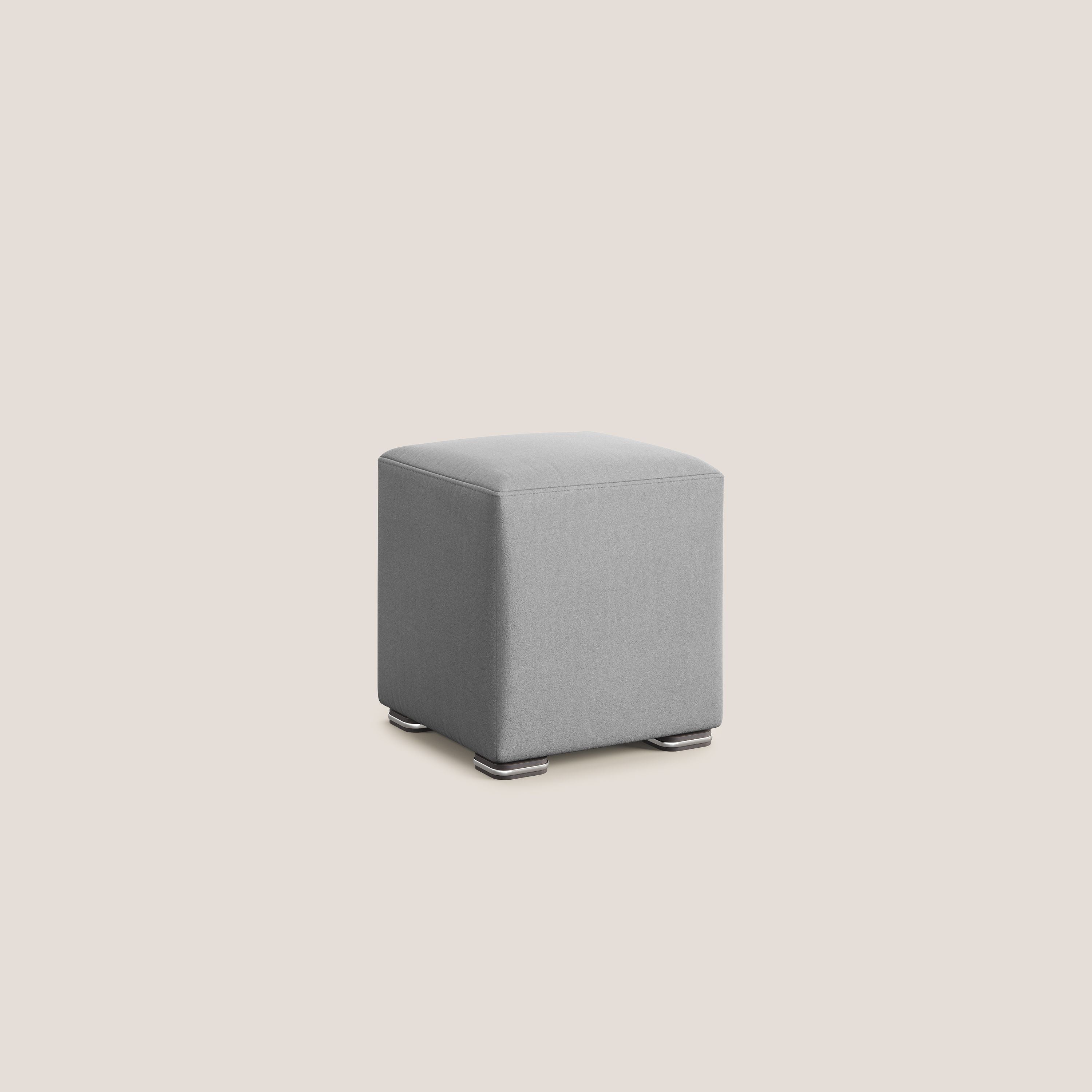Cube pouf in microfibra smacchiabile T11 grigio - divani.store