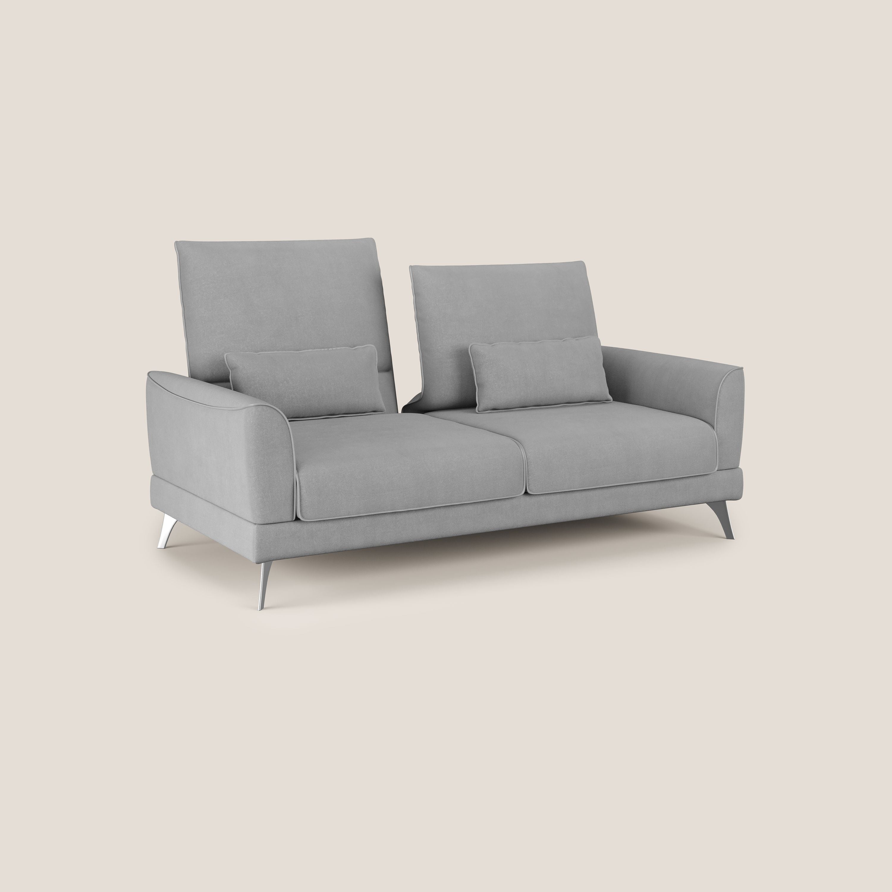 Tommy Divano relax con schienali traslanti in microfibra smacchiabile T11 grigio - divani.store