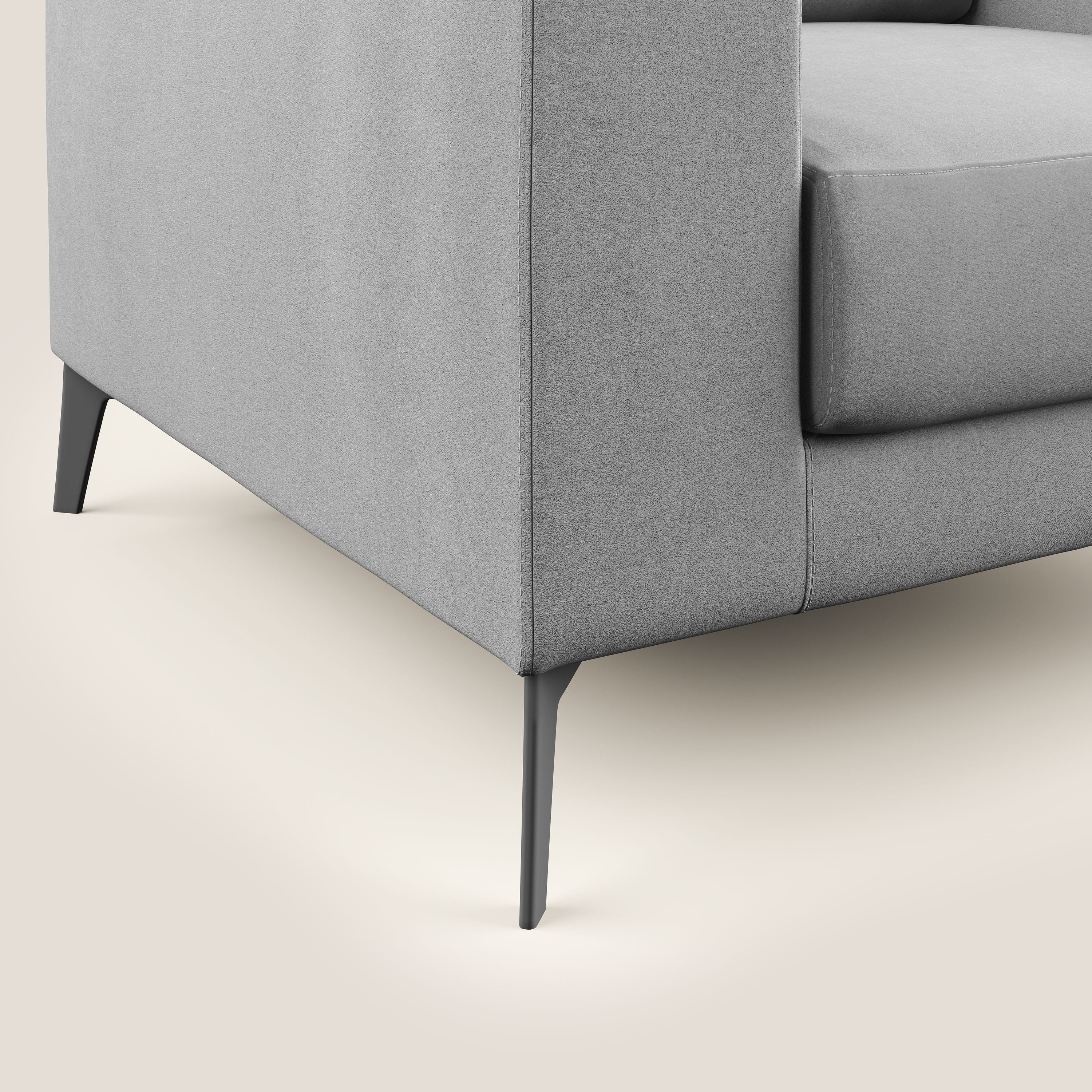 Prestige poltroncina moderna in microfibra smacchiabile T11 grigio - divani.store