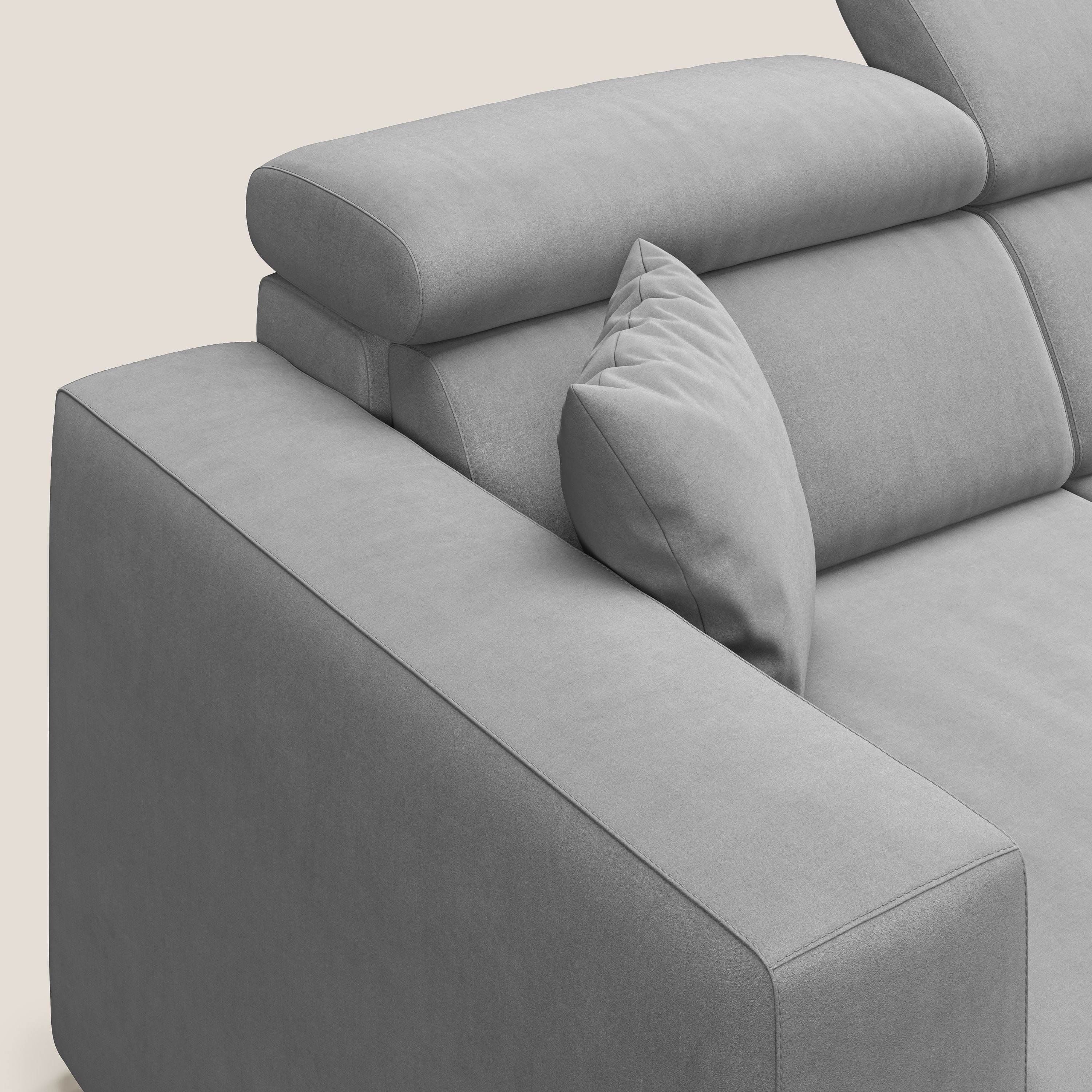 Orwell divano con 3 sedute estraibili in microfibra smacchiabile T11 grigio - divani.store