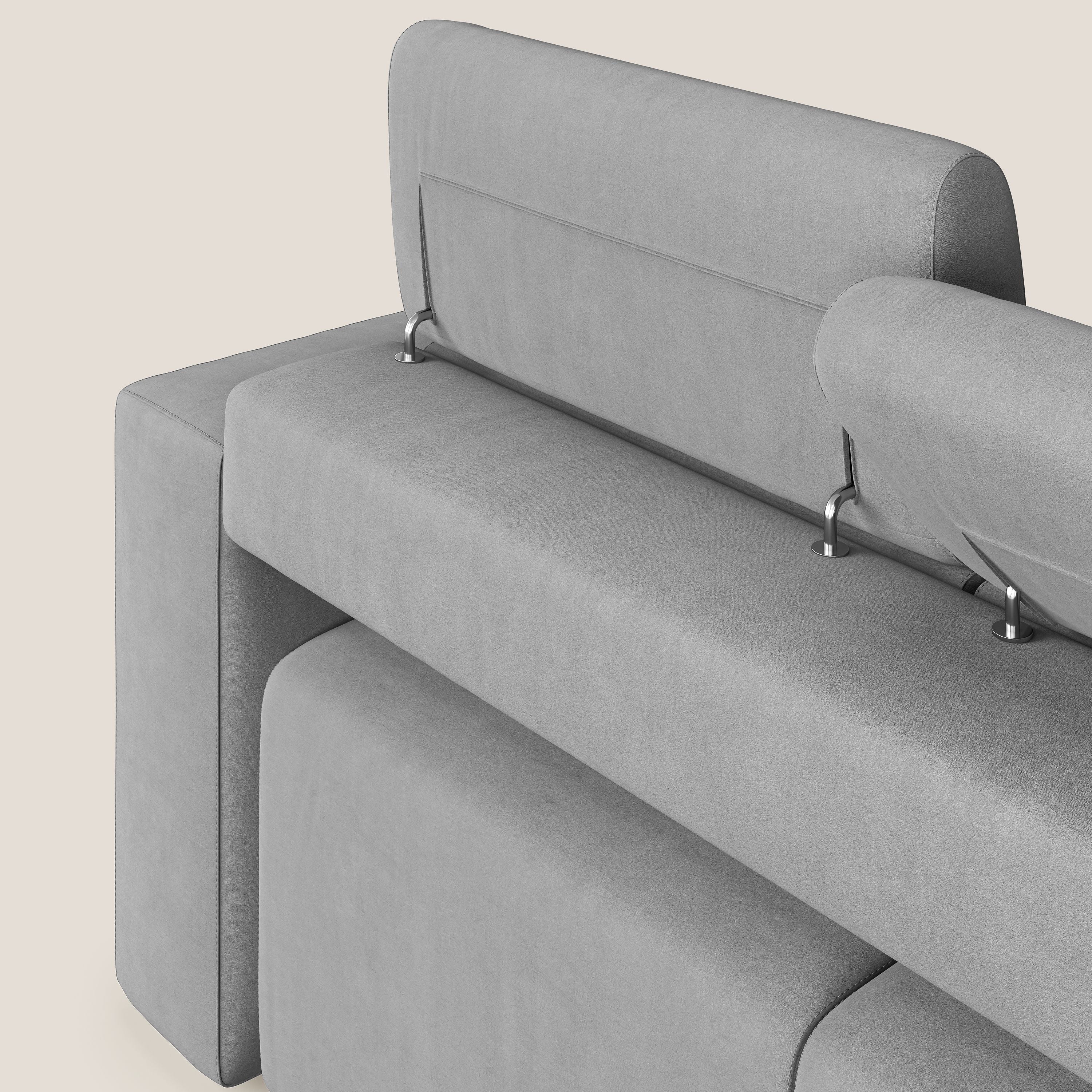 Orwell divano con 3 sedute estraibili in microfibra smacchiabile T11 grigio - divani.store
