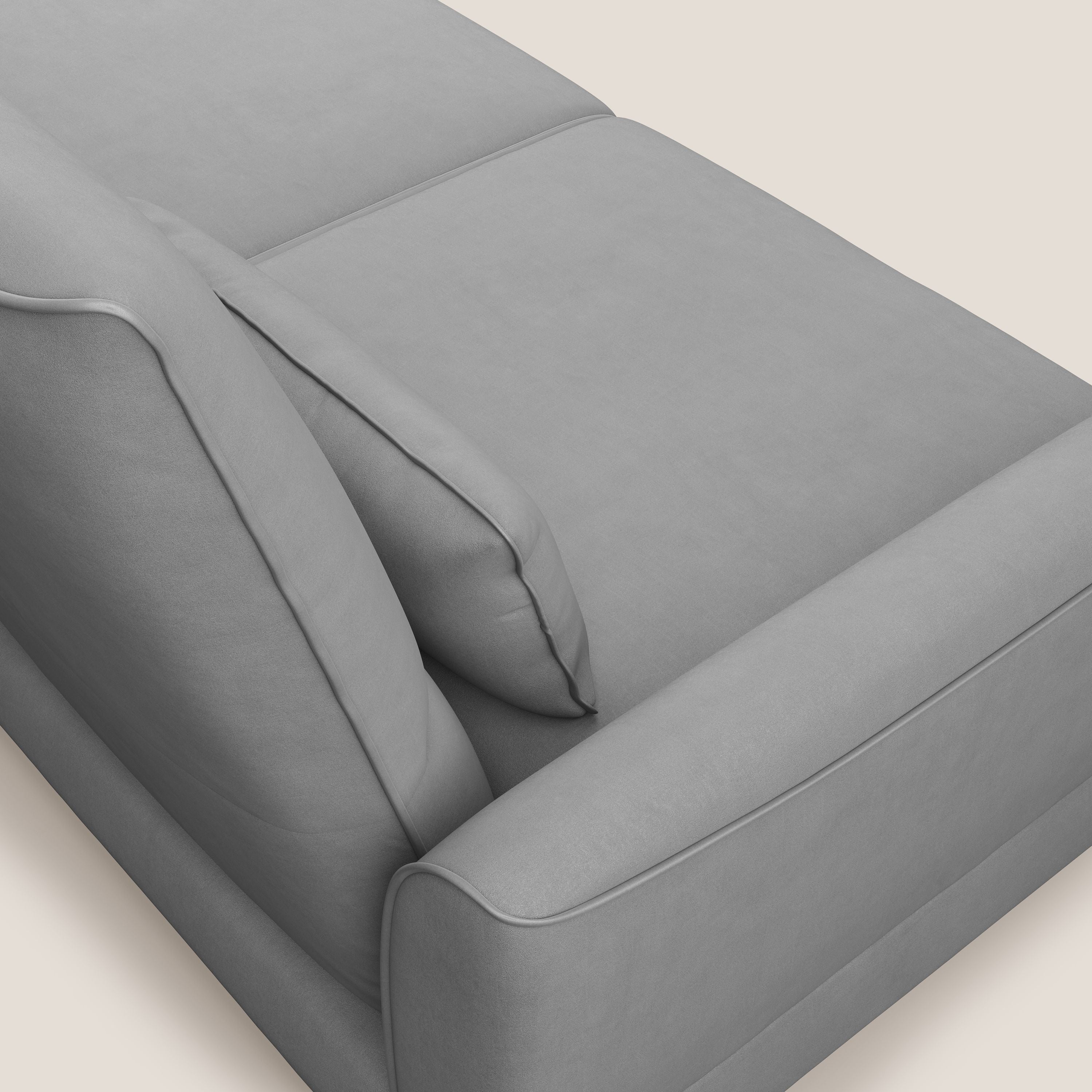 Tommy Divano angolare con relax e schienali traslanti in microfibra smacchiabile T11 grigio - divani.store