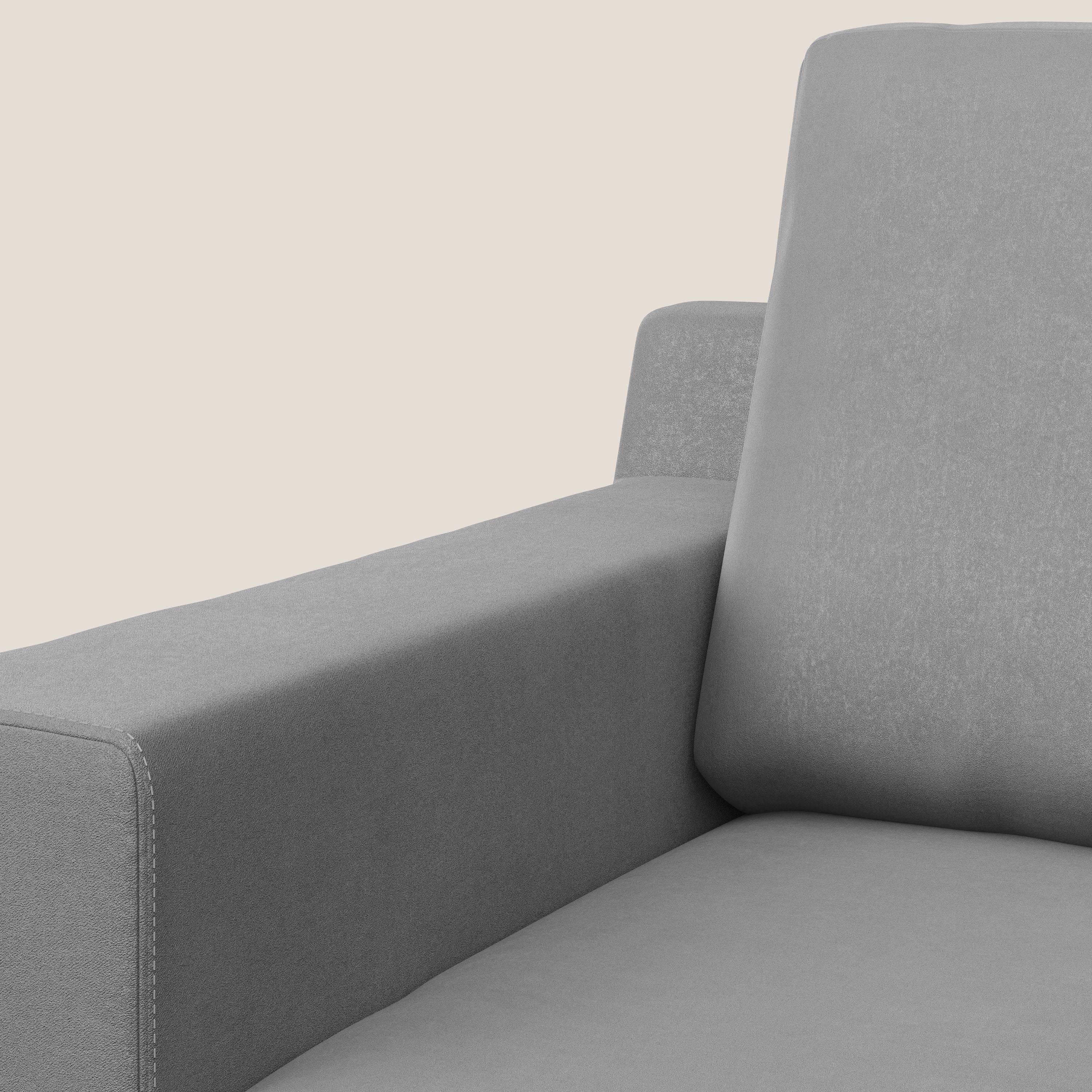 Prestige poltroncina moderna in microfibra smacchiabile T11 grigio - divani.store