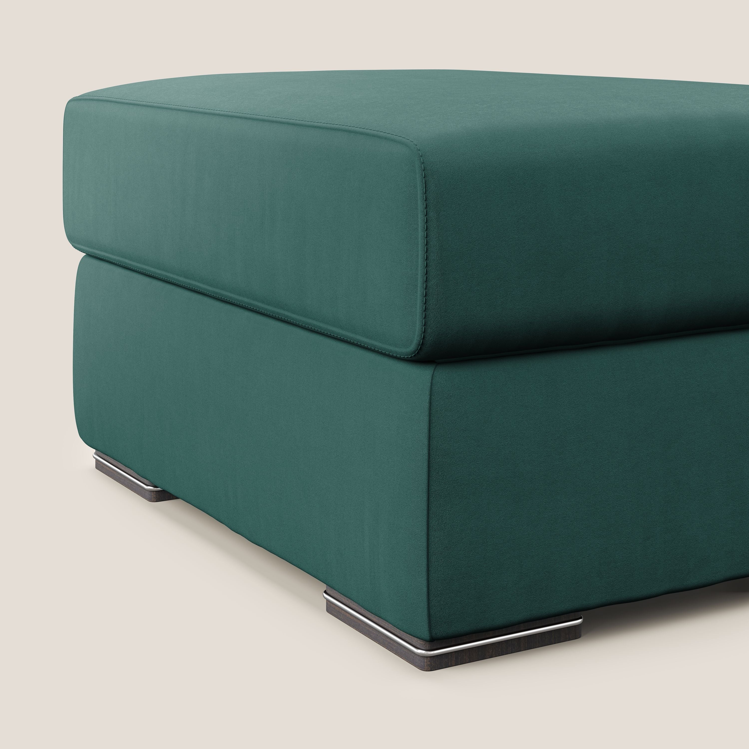 Sun pouf apribile contenitore in microfibra smacchiabile T11 petrolio - divani.store