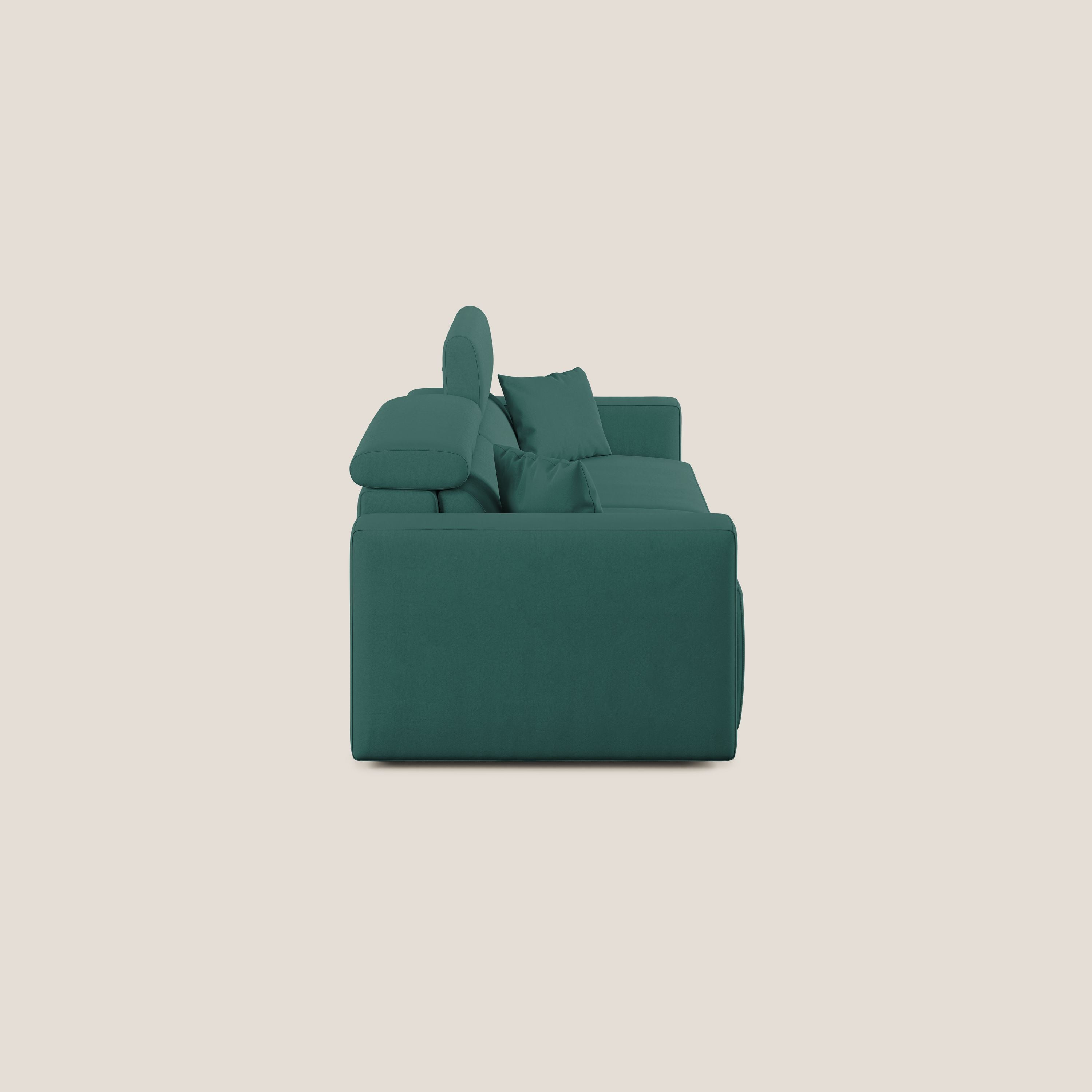 Orwell divano con seduta estraibile in microfibra smacchiabile T11 petrolio - divani.store