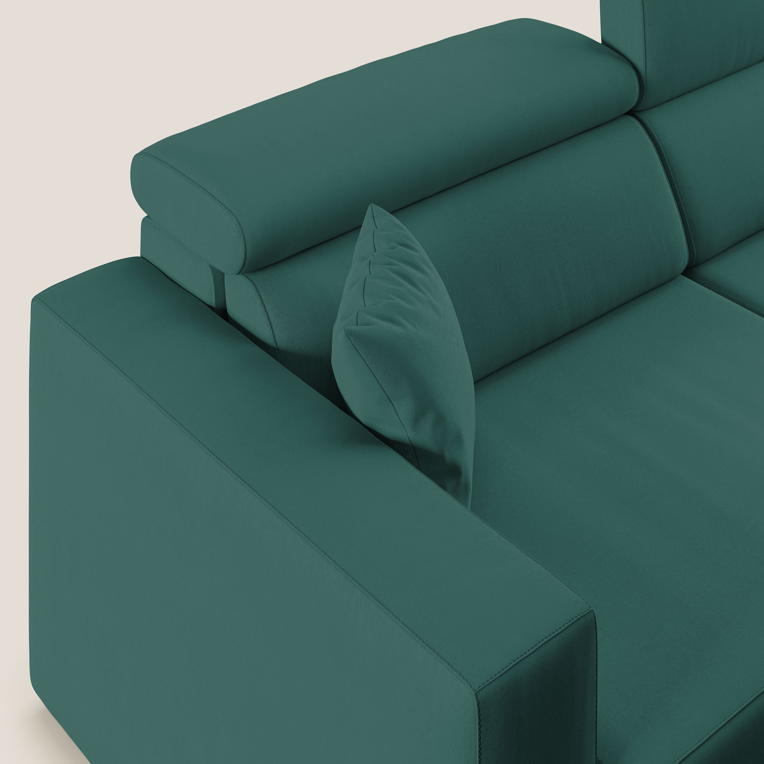 Orwell divano con seduta estraibile in microfibra smacchiabile T11 petrolio - divani.store