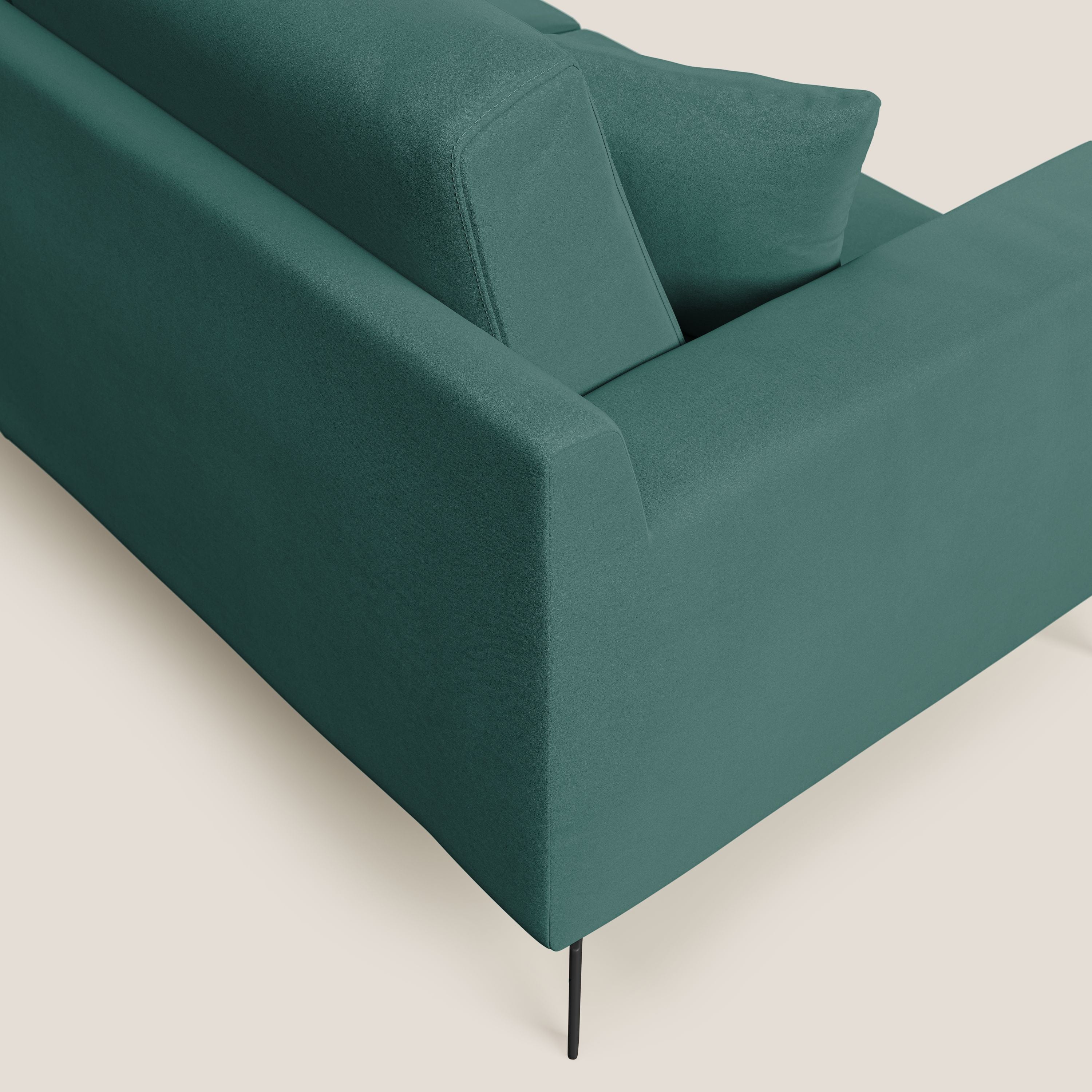 Prestige divano moderno in microfibra smacchiabile T11 petrolio - divani.store