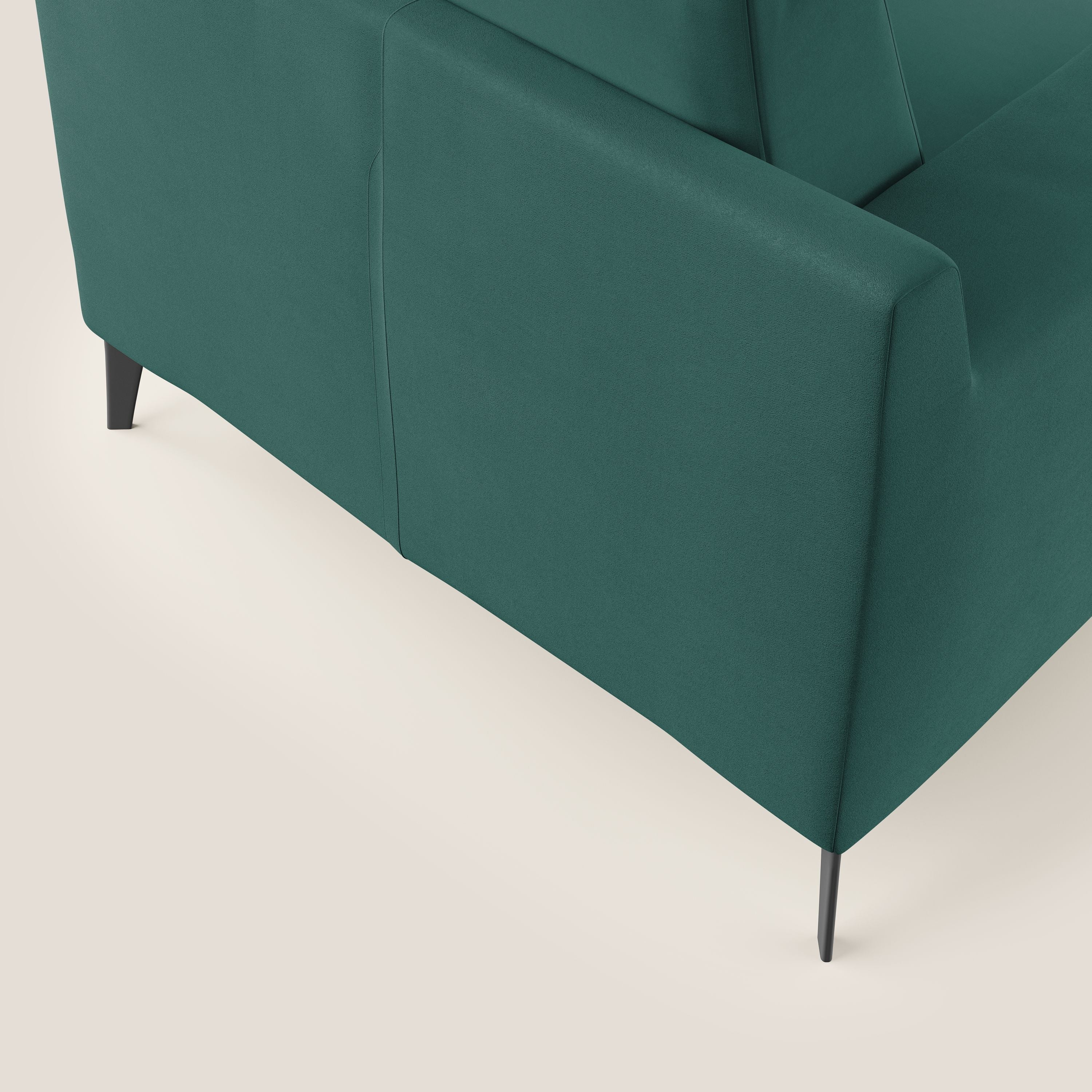 Prestige poltroncina moderna in microfibra smacchiabile T11 petrolio - divani.store