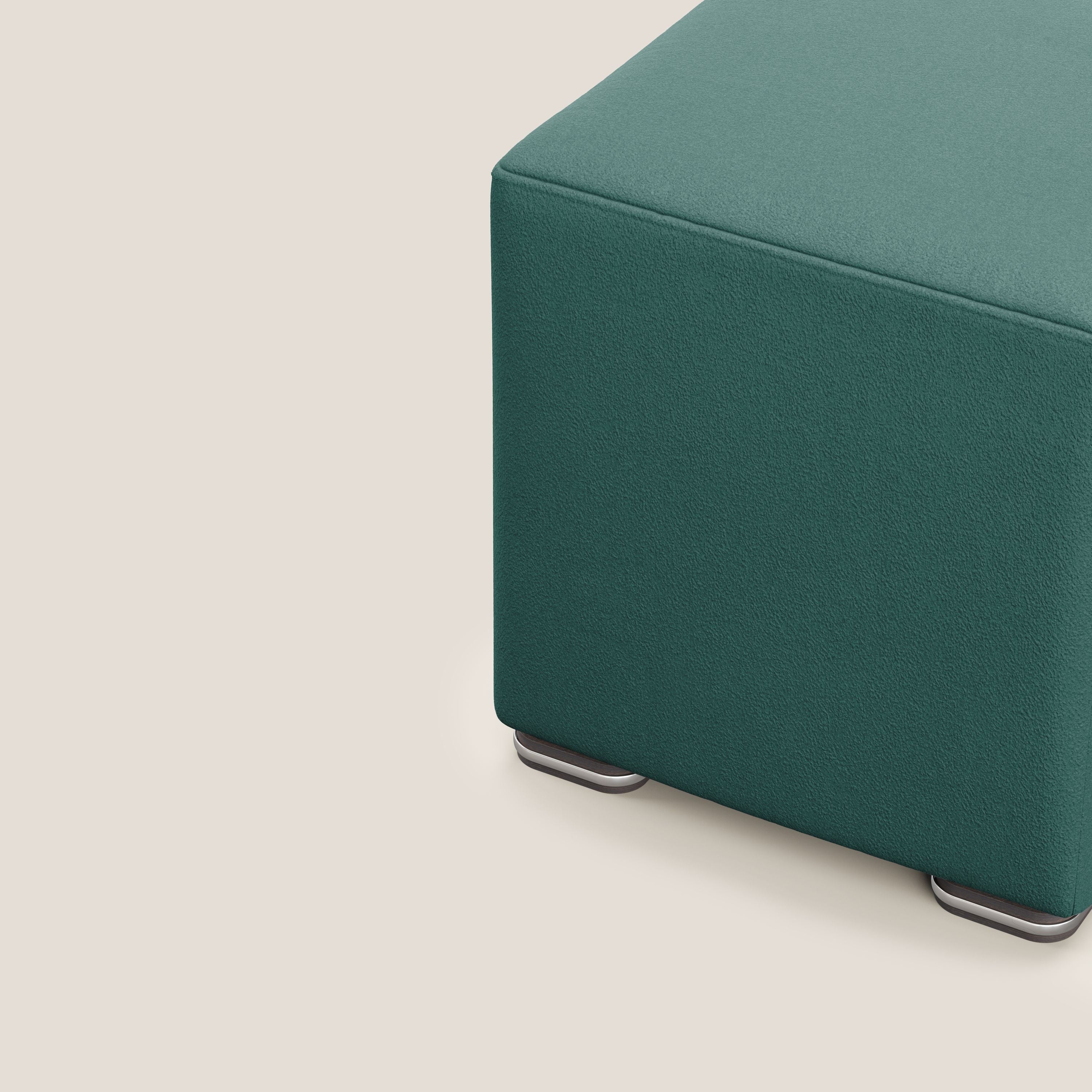 Cube pouf in microfibra smacchiabile T11 petrolio - divani.store