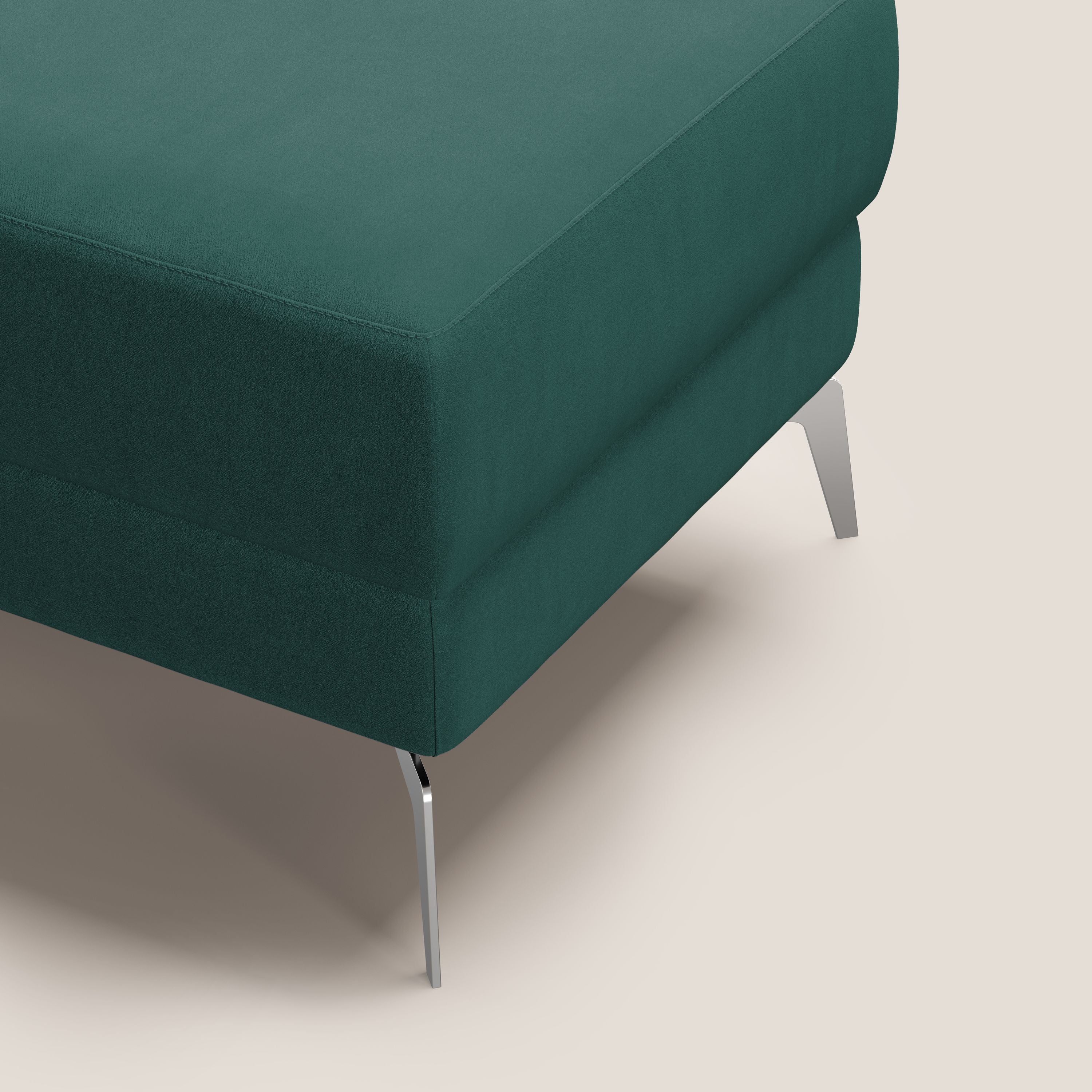Star Pouf con piedini alti in microfibra impermeabile T11 petrolio - divani.store