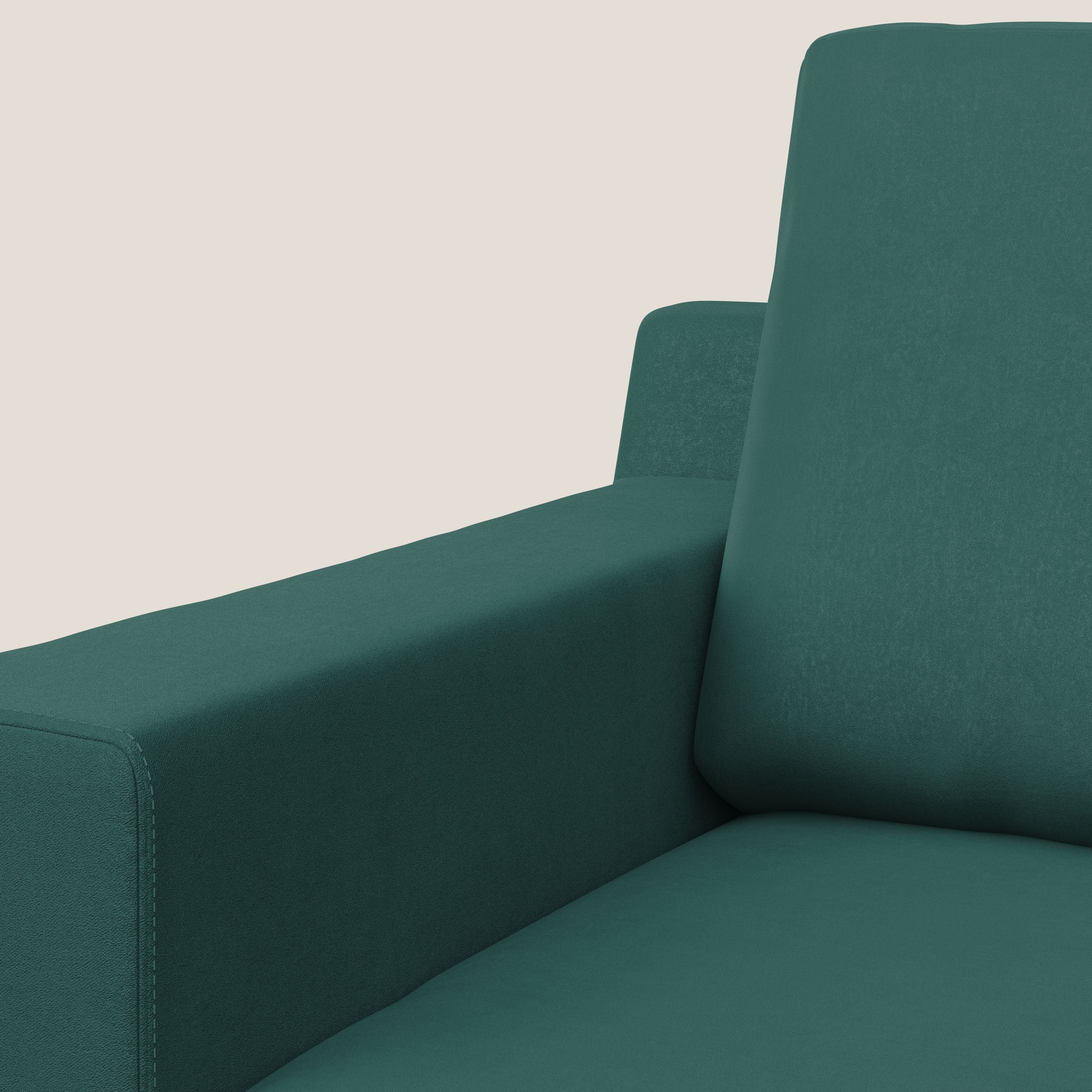 Prestige poltroncina moderna in microfibra smacchiabile T11 petrolio - divani.store