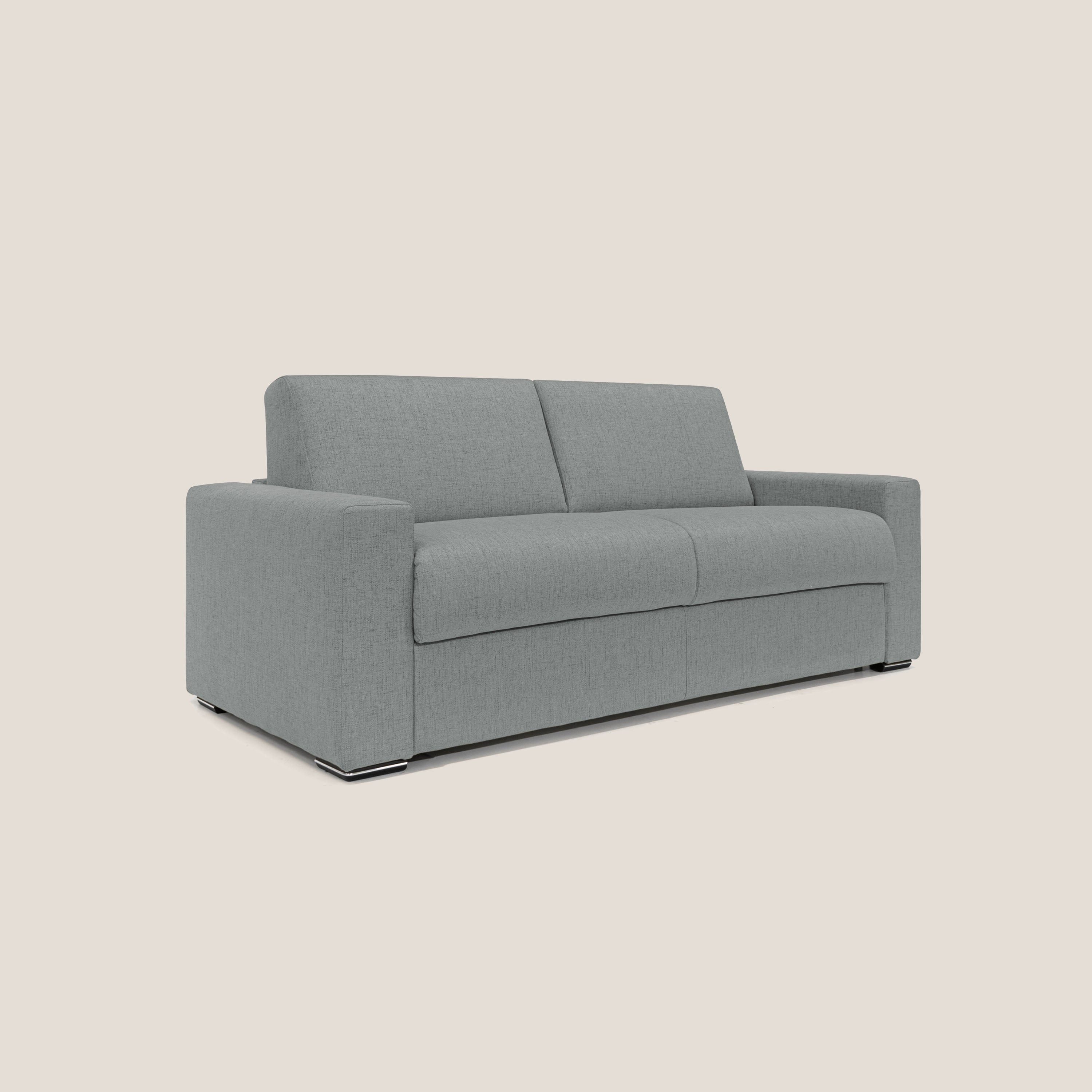 Nixon Divano letto matrimoniale con materasso 20 cm in tessuto impermeabile T03 grigio - divani.store